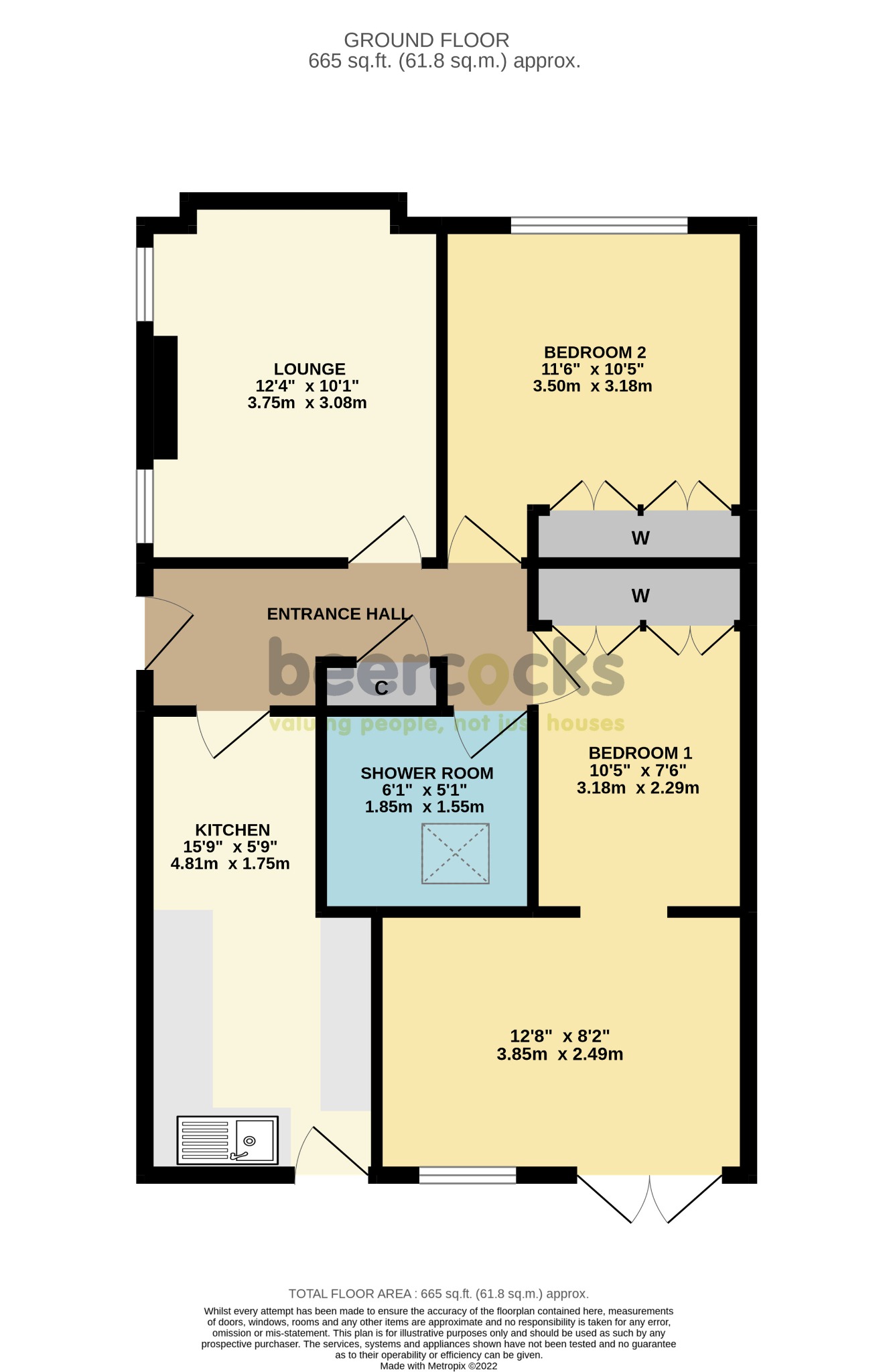 2 bed semi-detached bungalow for sale in Beech Lawn, Hull - Property Floorplan