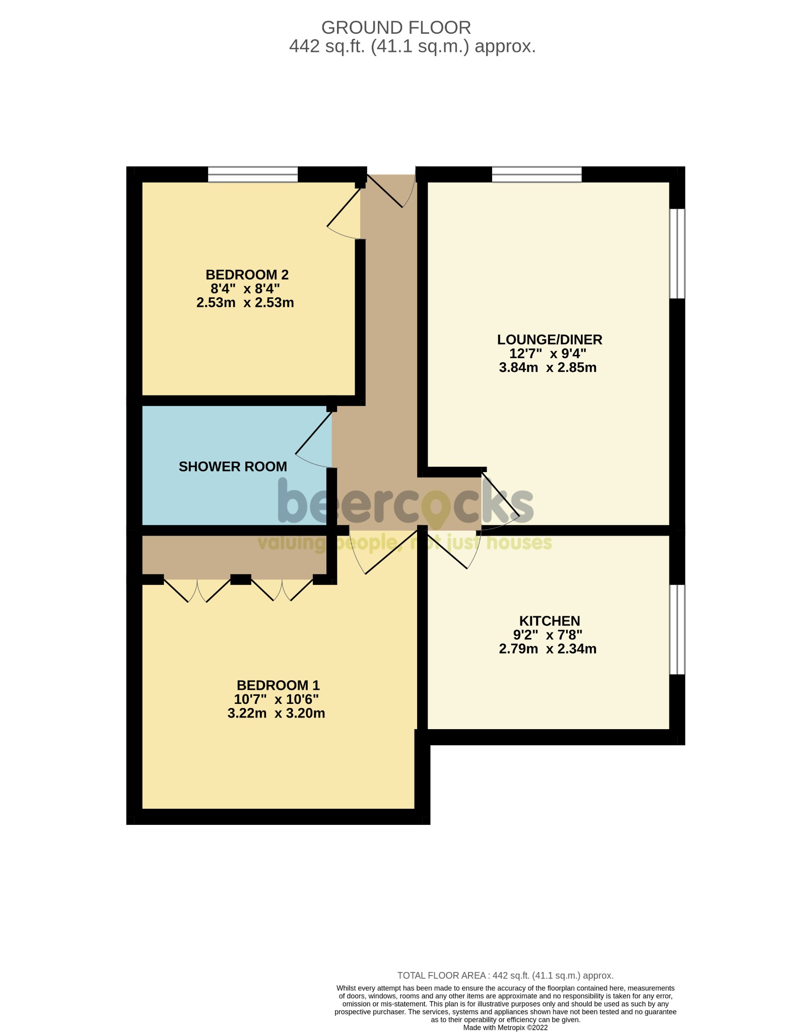 2 bed flat for sale in Crowther Way, North Ferriby - Property Floorplan
