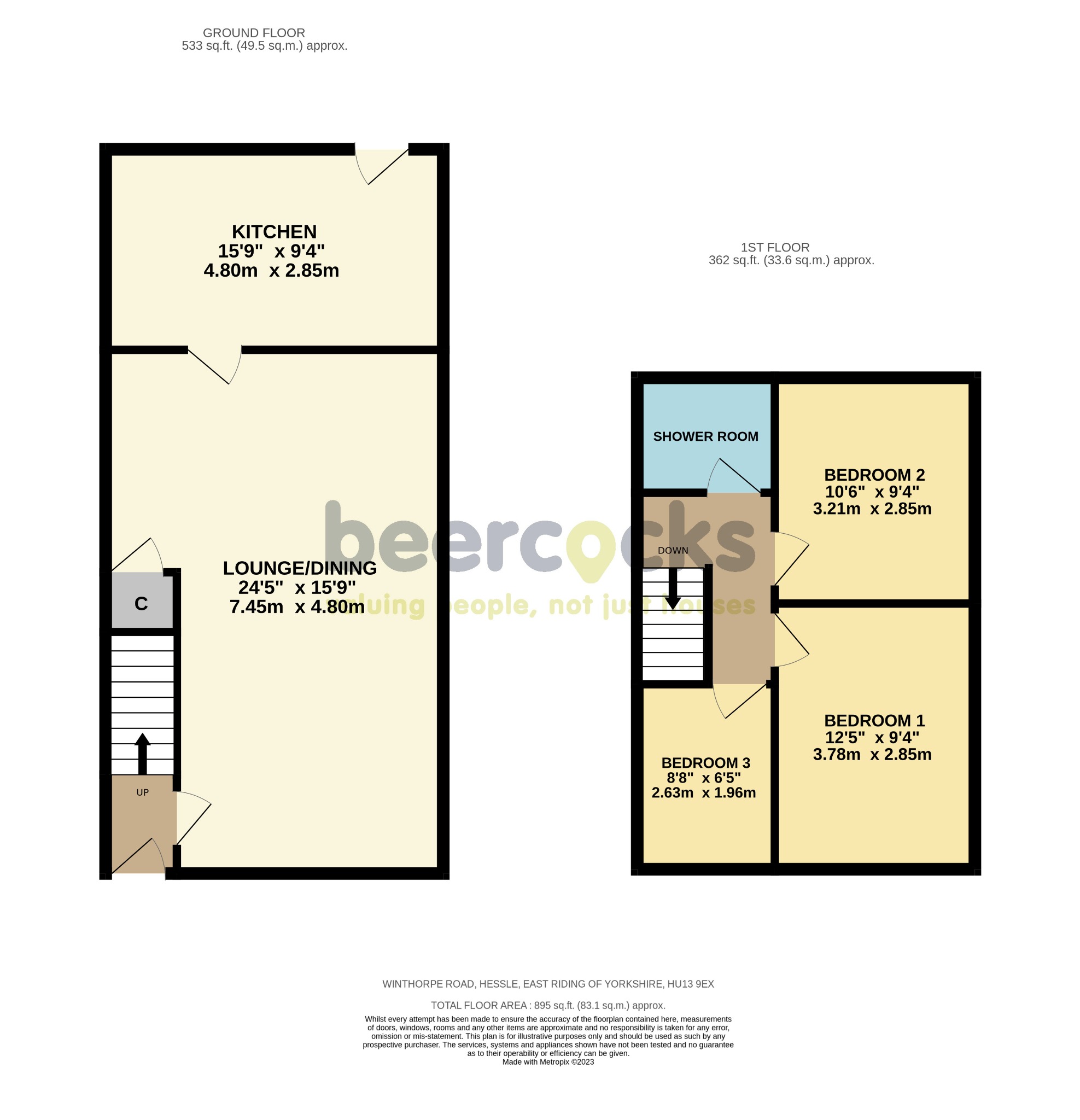 3 bed terraced house for sale in Winthorpe Road, Hessle - Property Floorplan