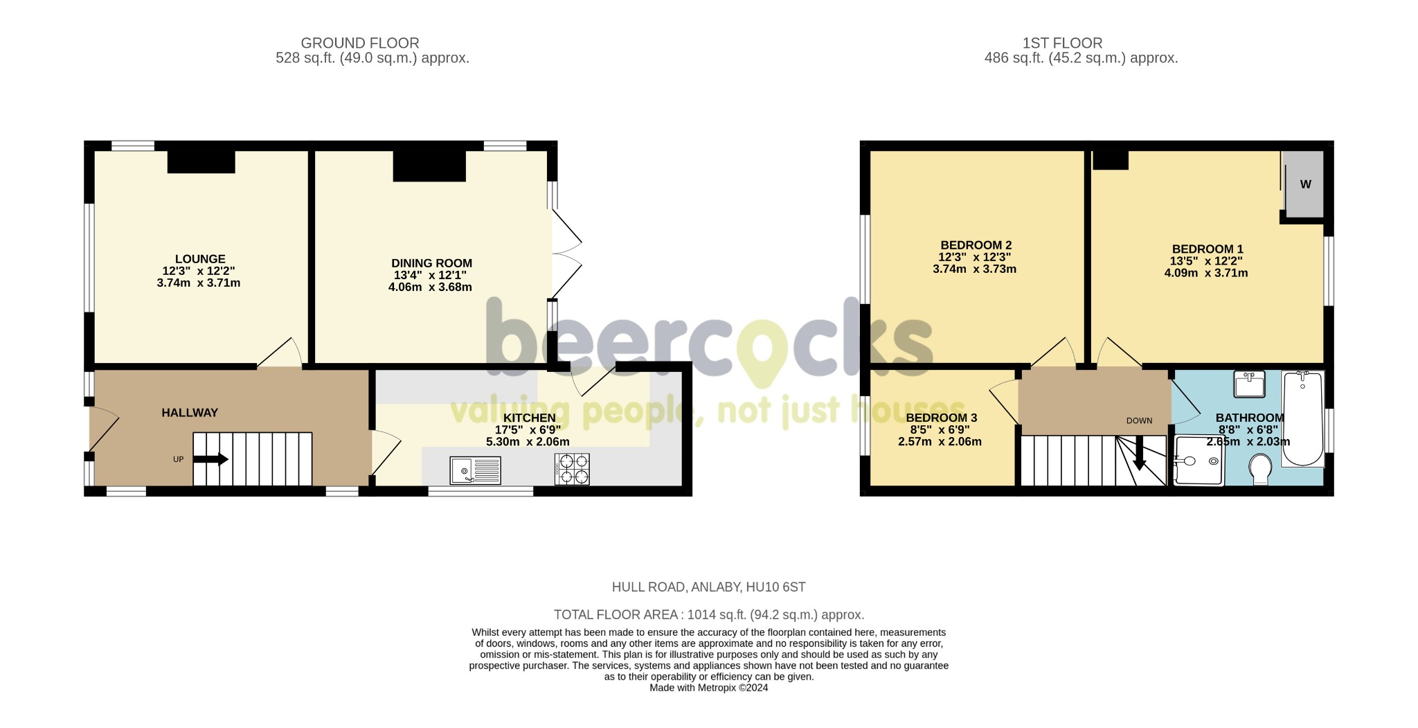 3 bed detached house for sale in Hull Road, Hull - Property Floorplan