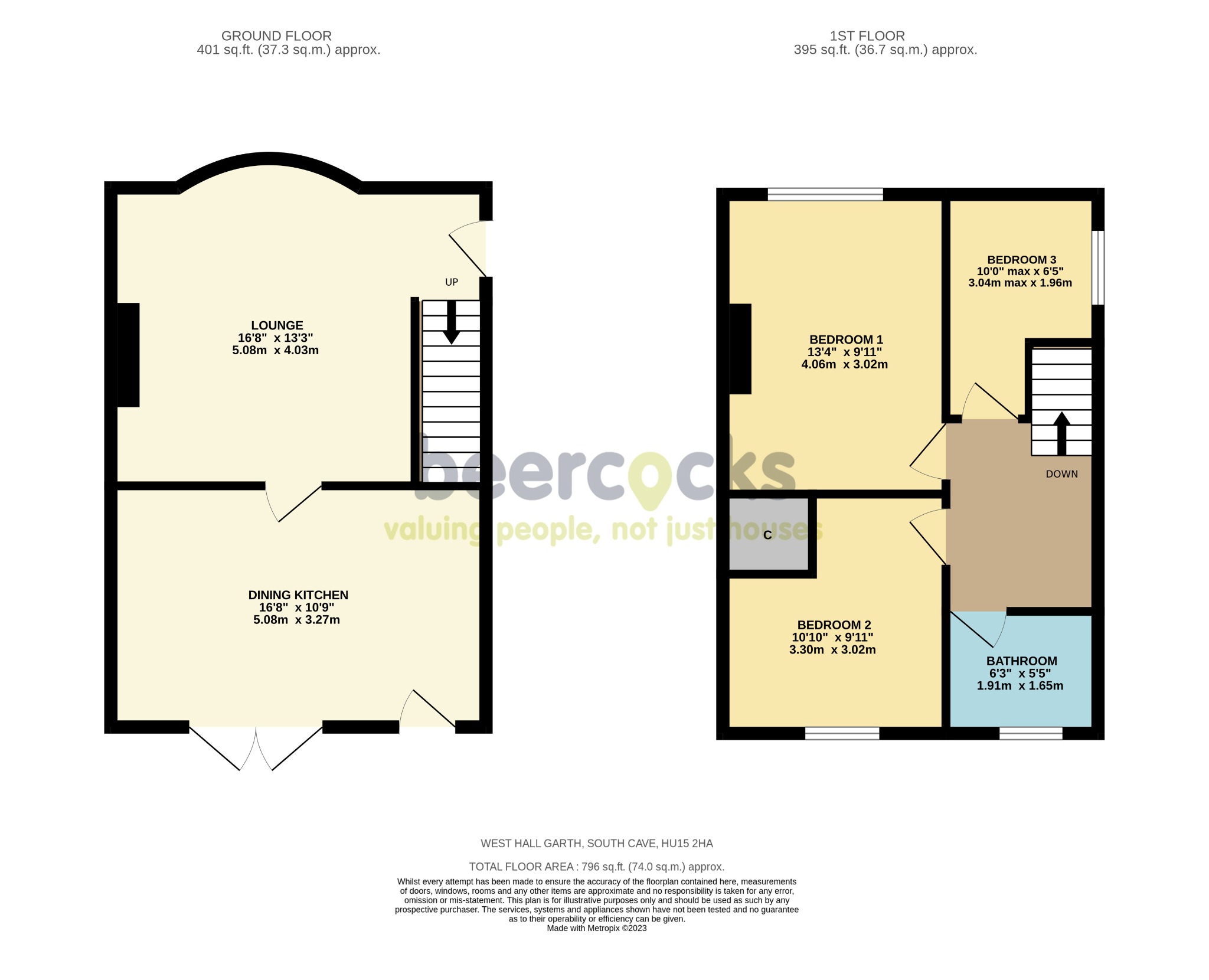 3 bed semi-detached house for sale in West Hall Garth, Brough - Property Floorplan