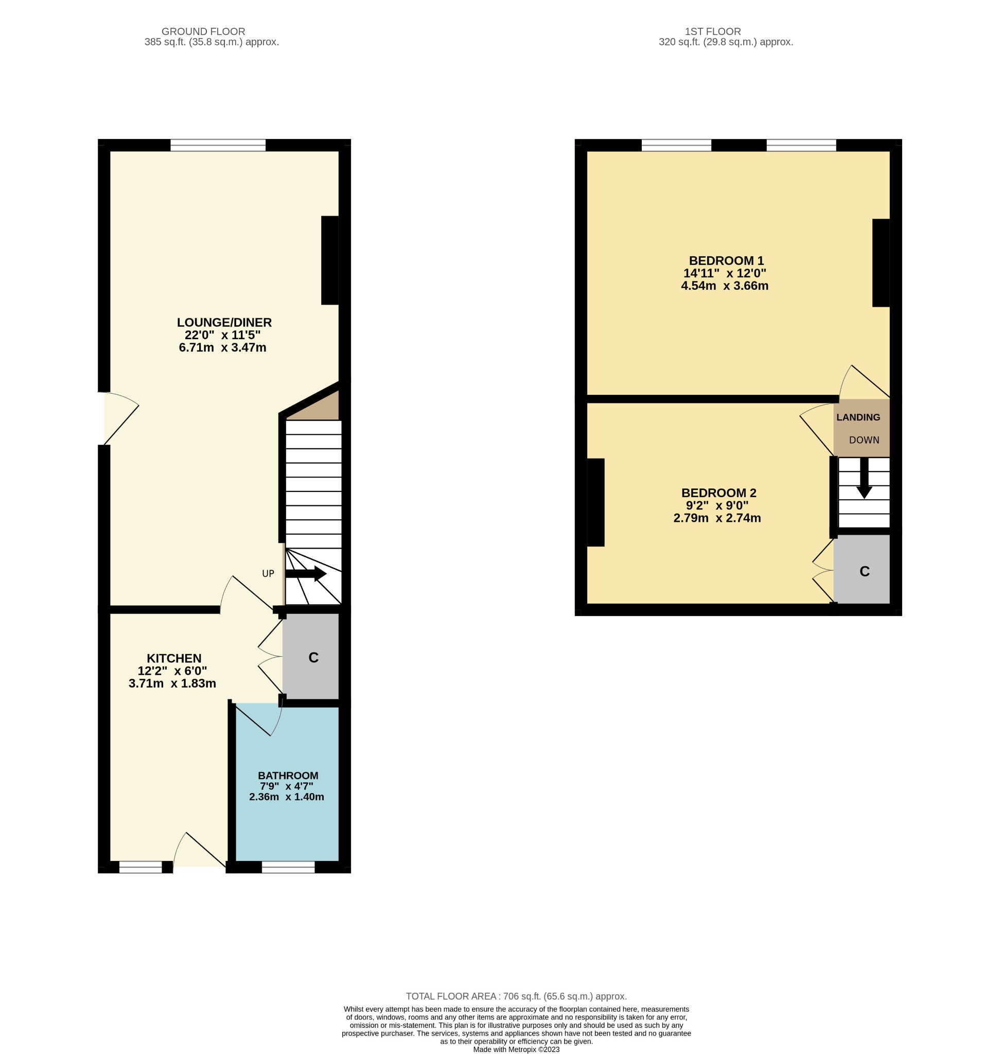 2 bed terraced house for sale in Eastgate, Hessle - Property Floorplan