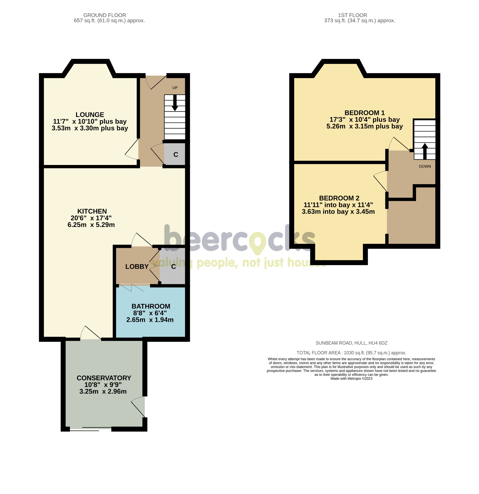2 bed semi-detached house for sale in Sunbeam Road, Hull - Property Floorplan
