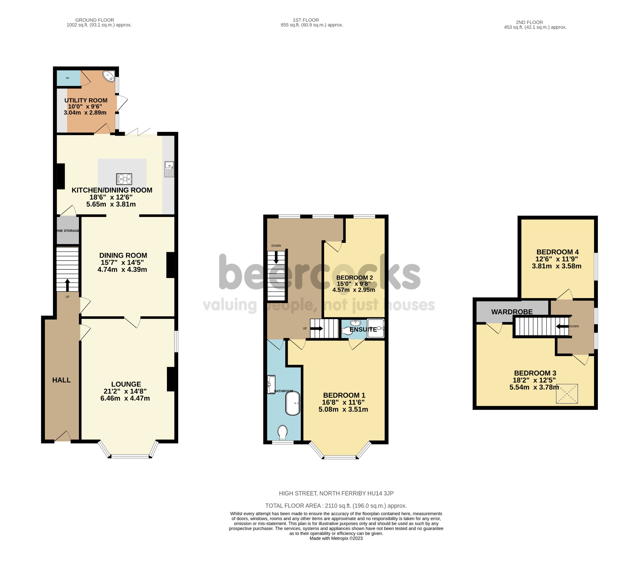 4 bed semi-detached house for sale in High Street, North Ferriby - Property Floorplan