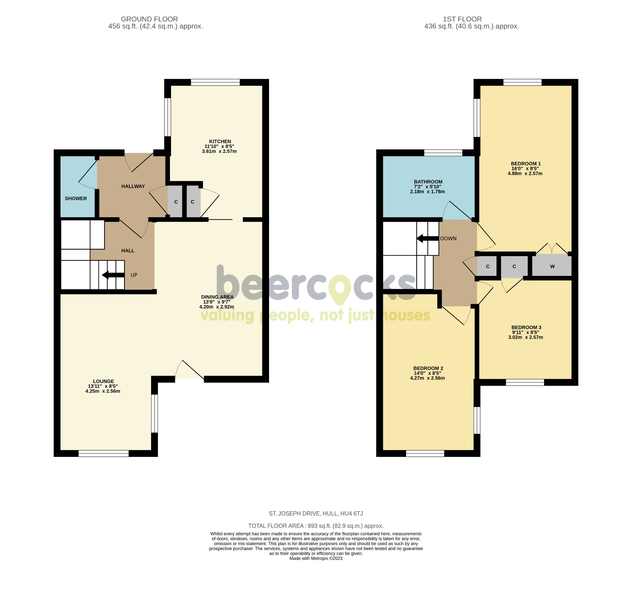 3 bed end of terrace house for sale in St Joseph Drive, Hull - Property Floorplan