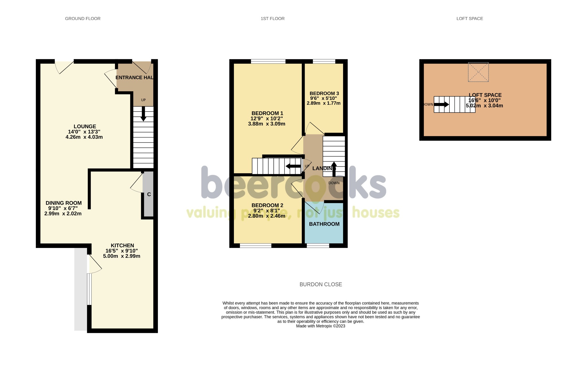 3 bed terraced house for sale in Burdon Close, Hull - Property Floorplan