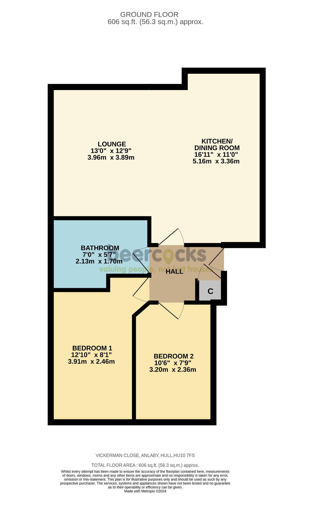 2 bed penthouse for sale, Hull - Property Floorplan