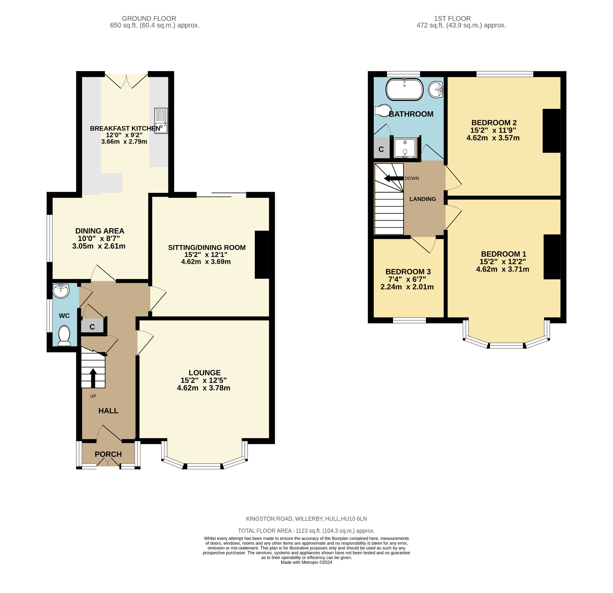 3 bed semi-detached house for sale in Kingston Road, Hull - Property Floorplan