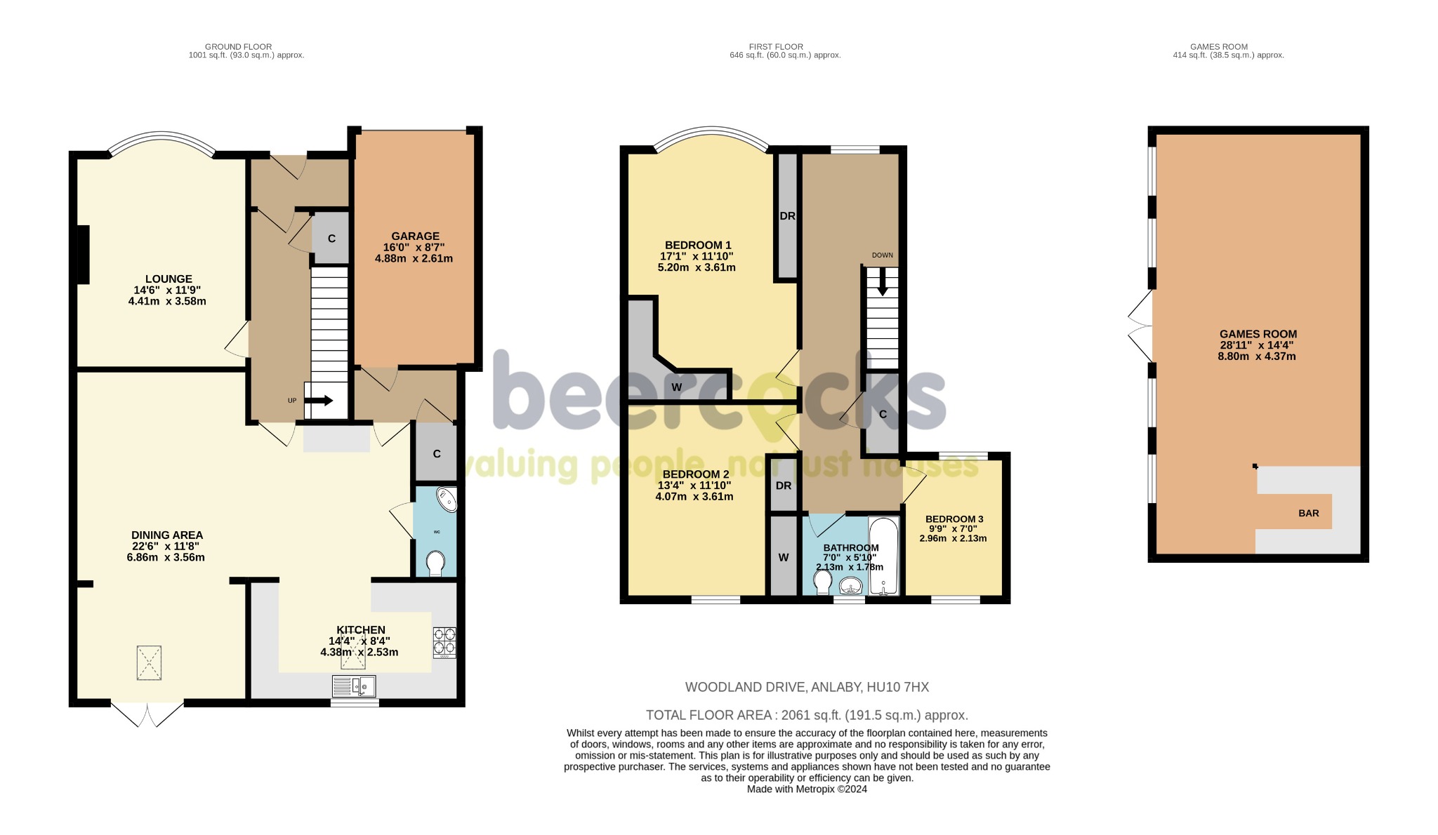 3 bed detached house for sale in Woodland Drive, Hull - Property Floorplan