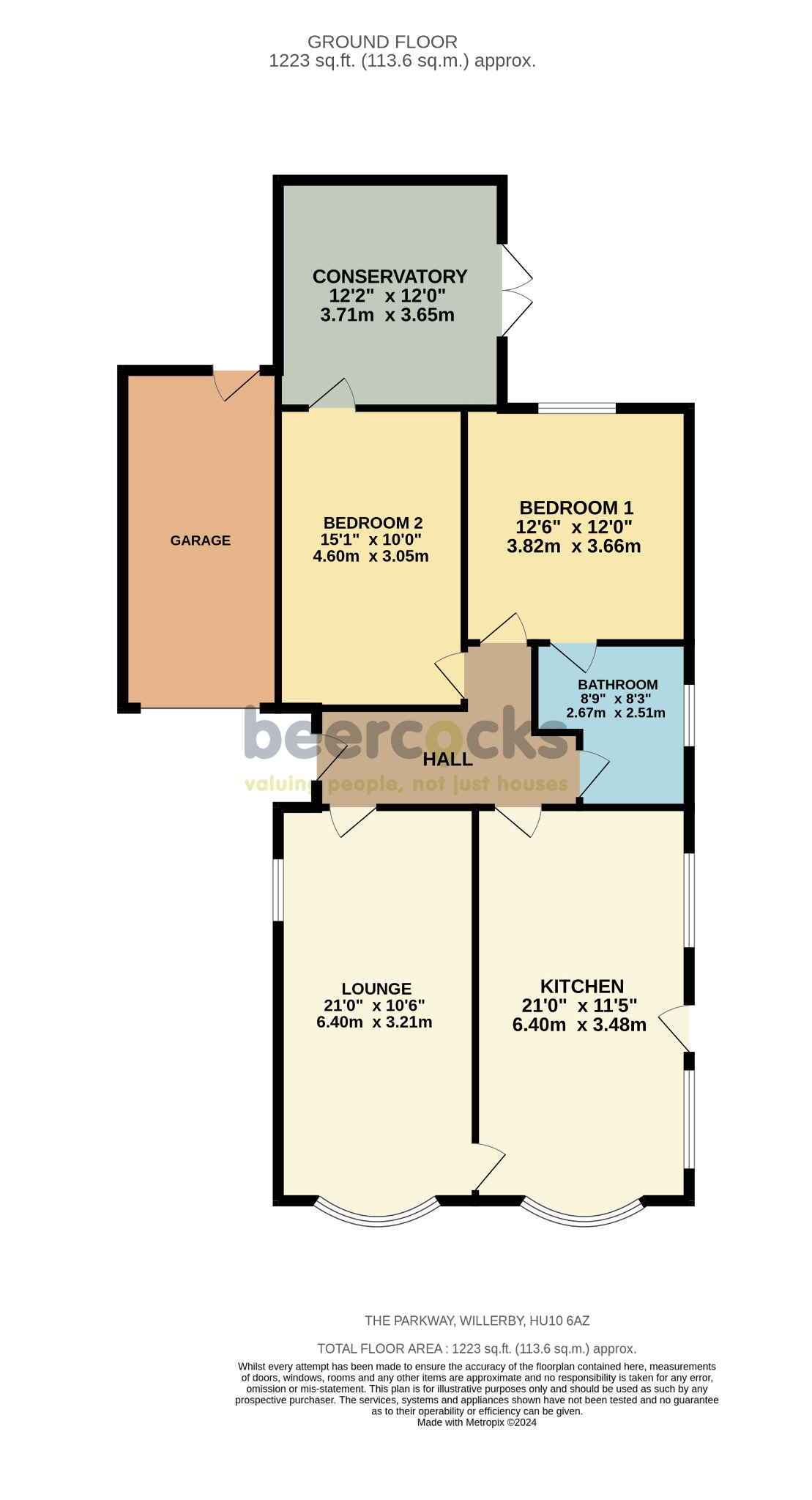 2 bed detached bungalow for sale in The Parkway, Hull - Property Floorplan