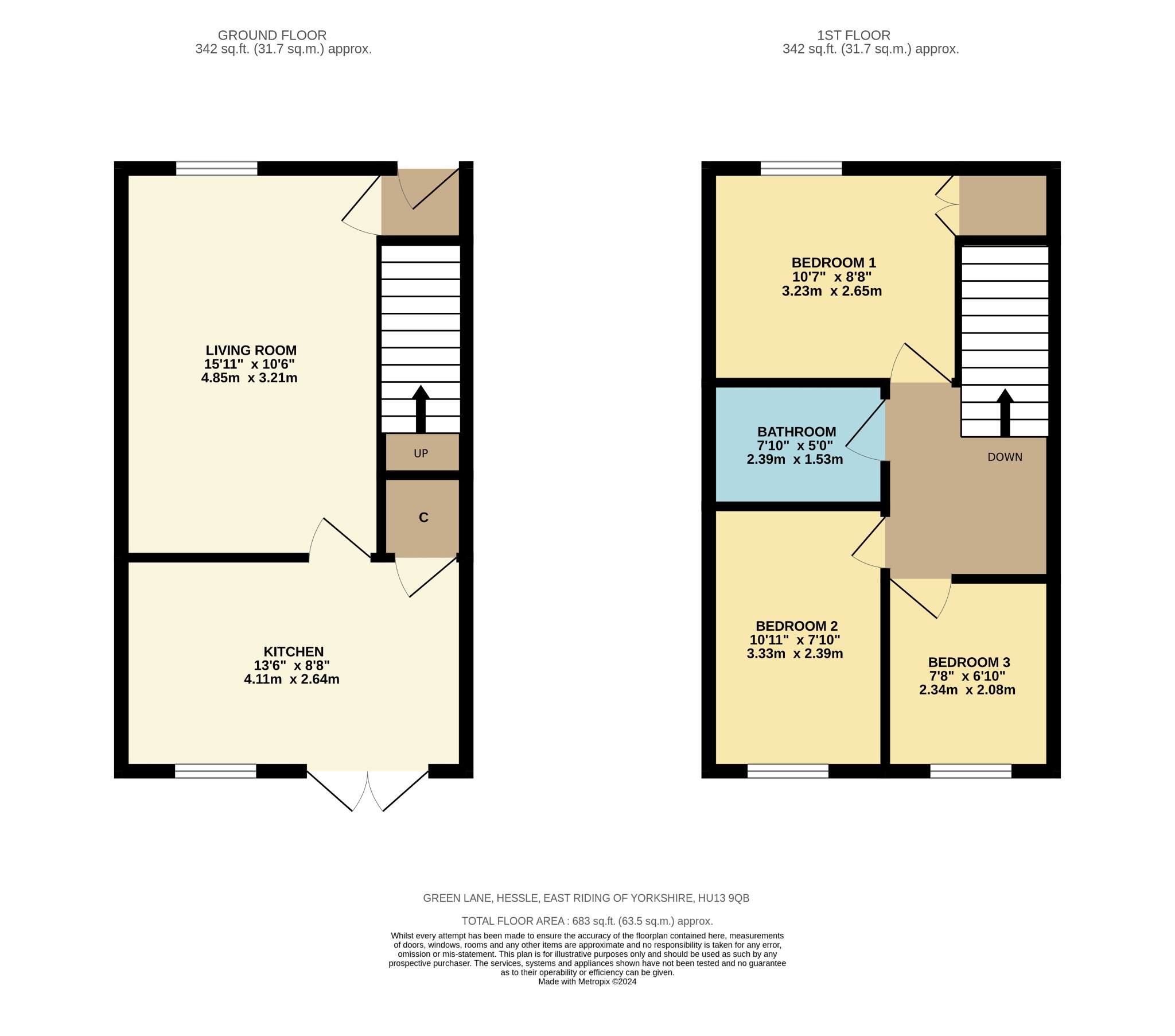 3 bed semi-detached house for sale in Green Lane, Hessle - Property Floorplan