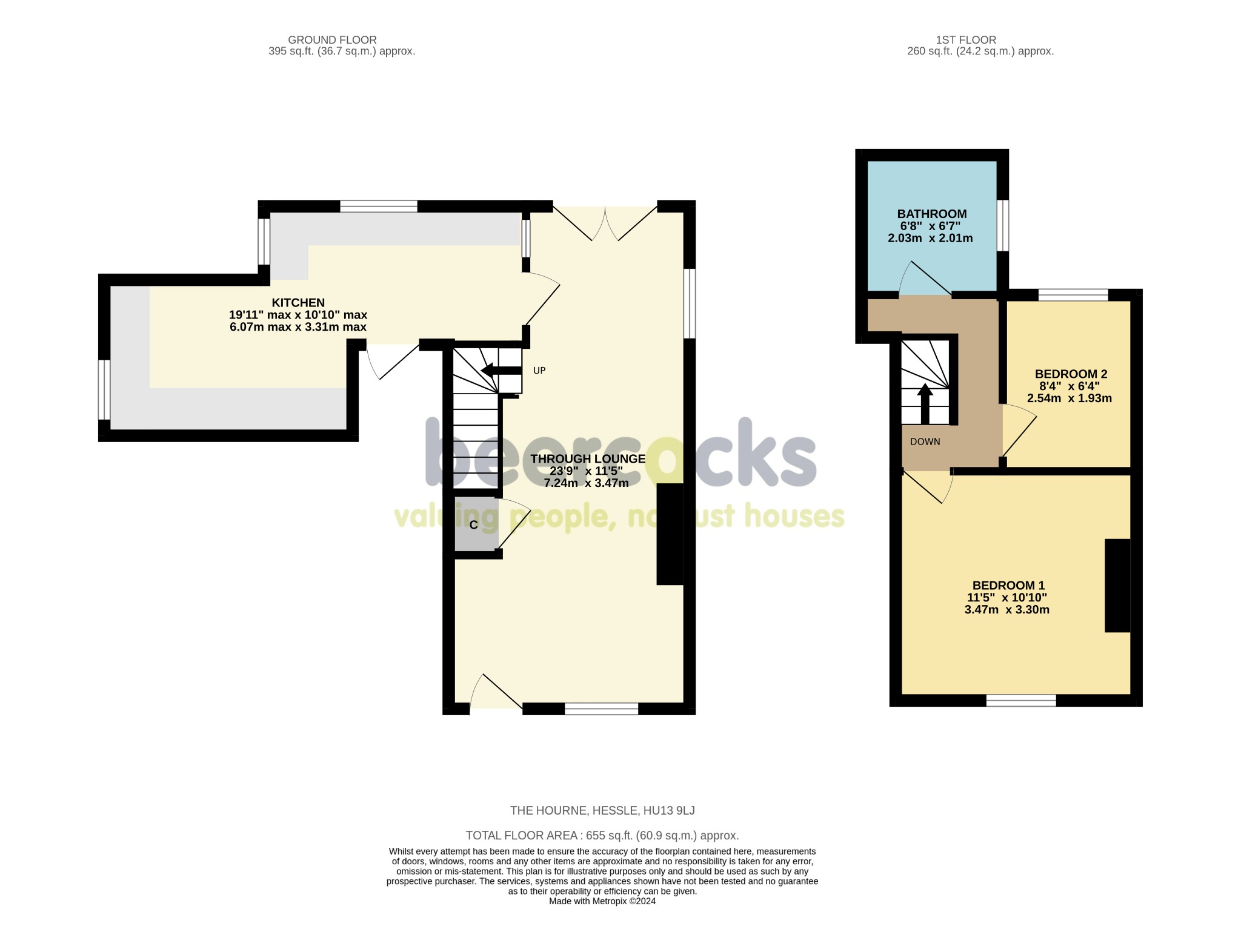 2 bed detached house for sale in The Hourne, Hessle - Property Floorplan