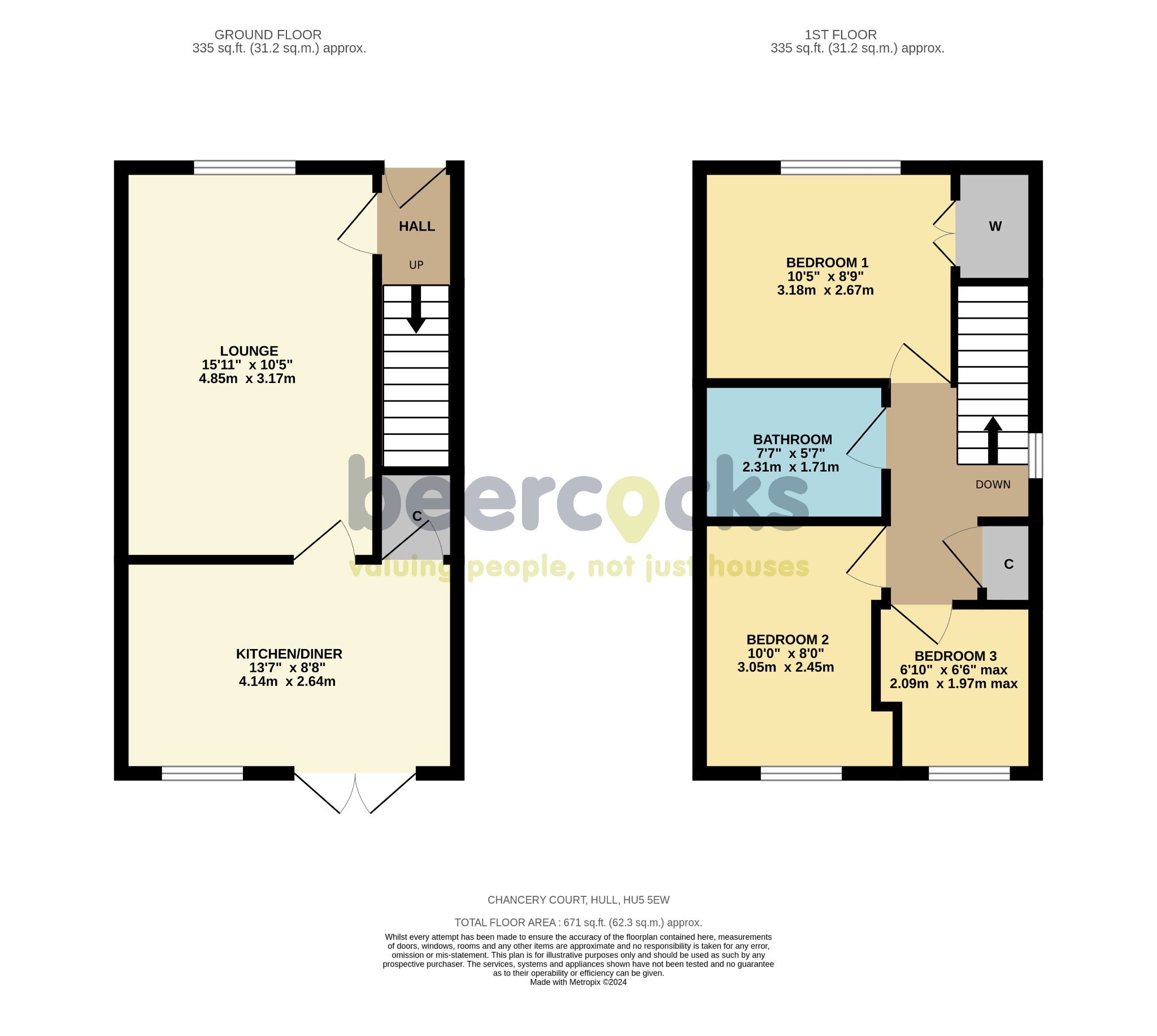 3 bed end of terrace house for sale in Chancery Court, Hull - Property Floorplan
