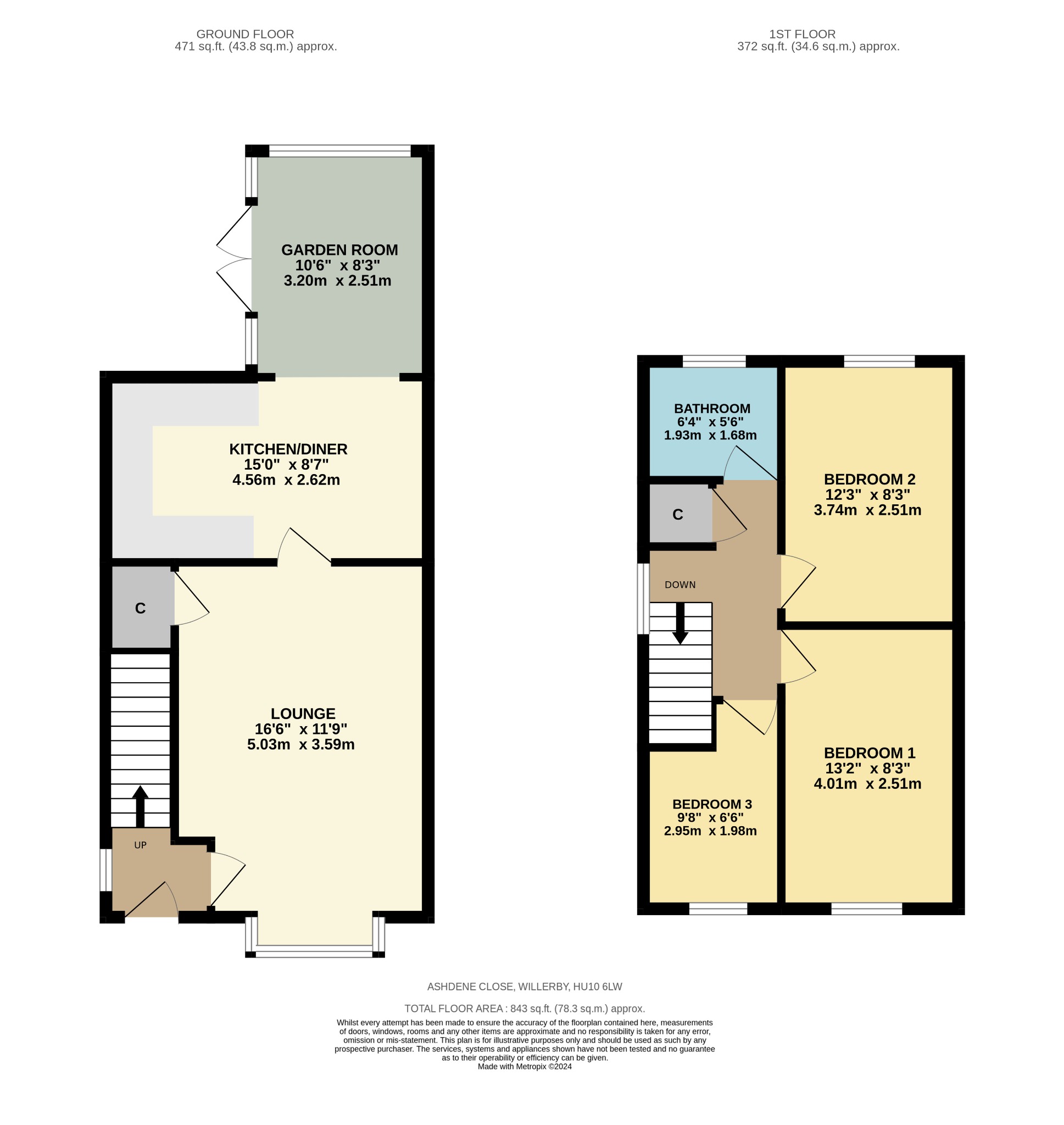 3 bed semi-detached house for sale in Ashdene Close, Hull - Property Floorplan