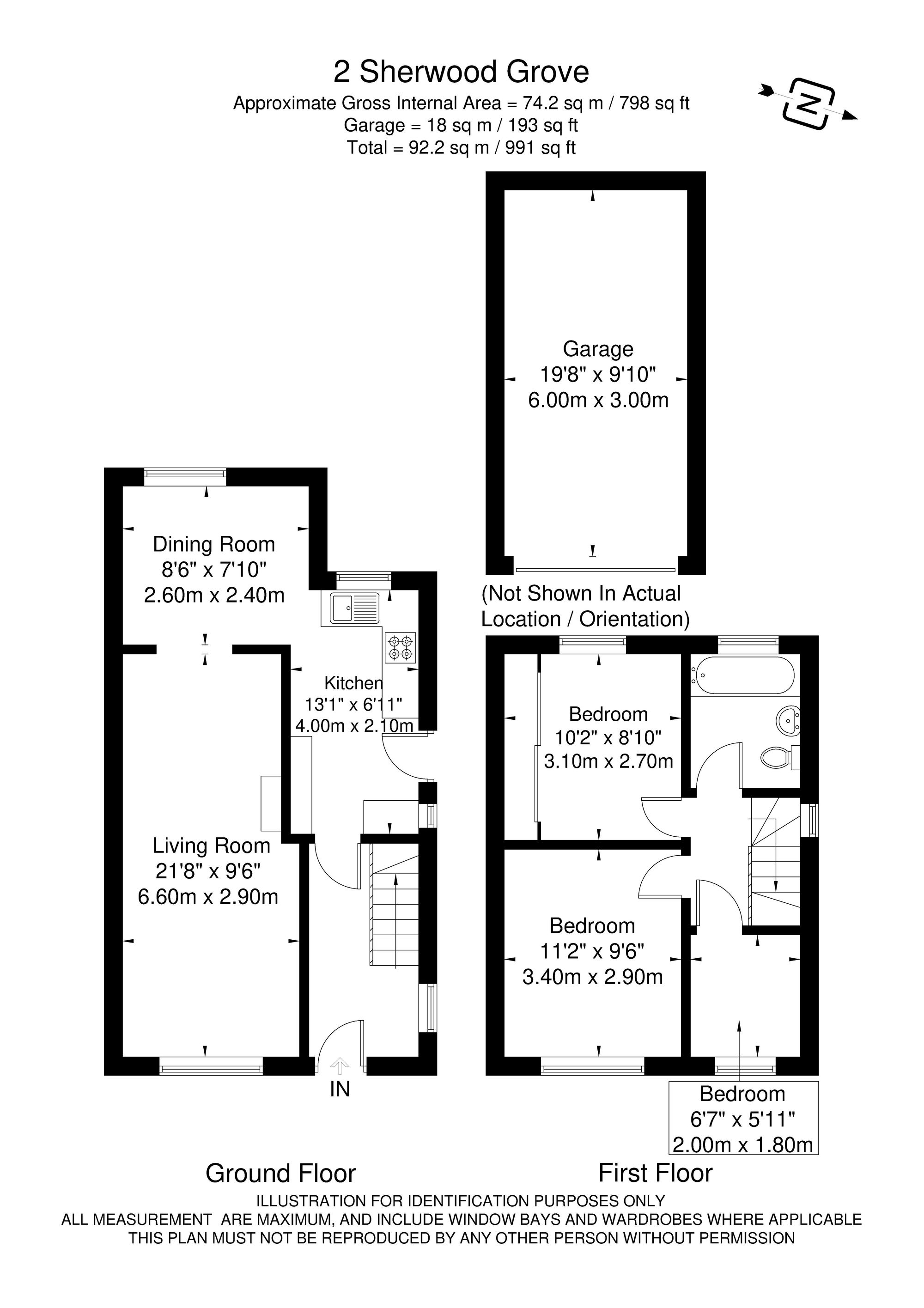 3 bed house for sale in Sherwood Grove, York - Property floorplan