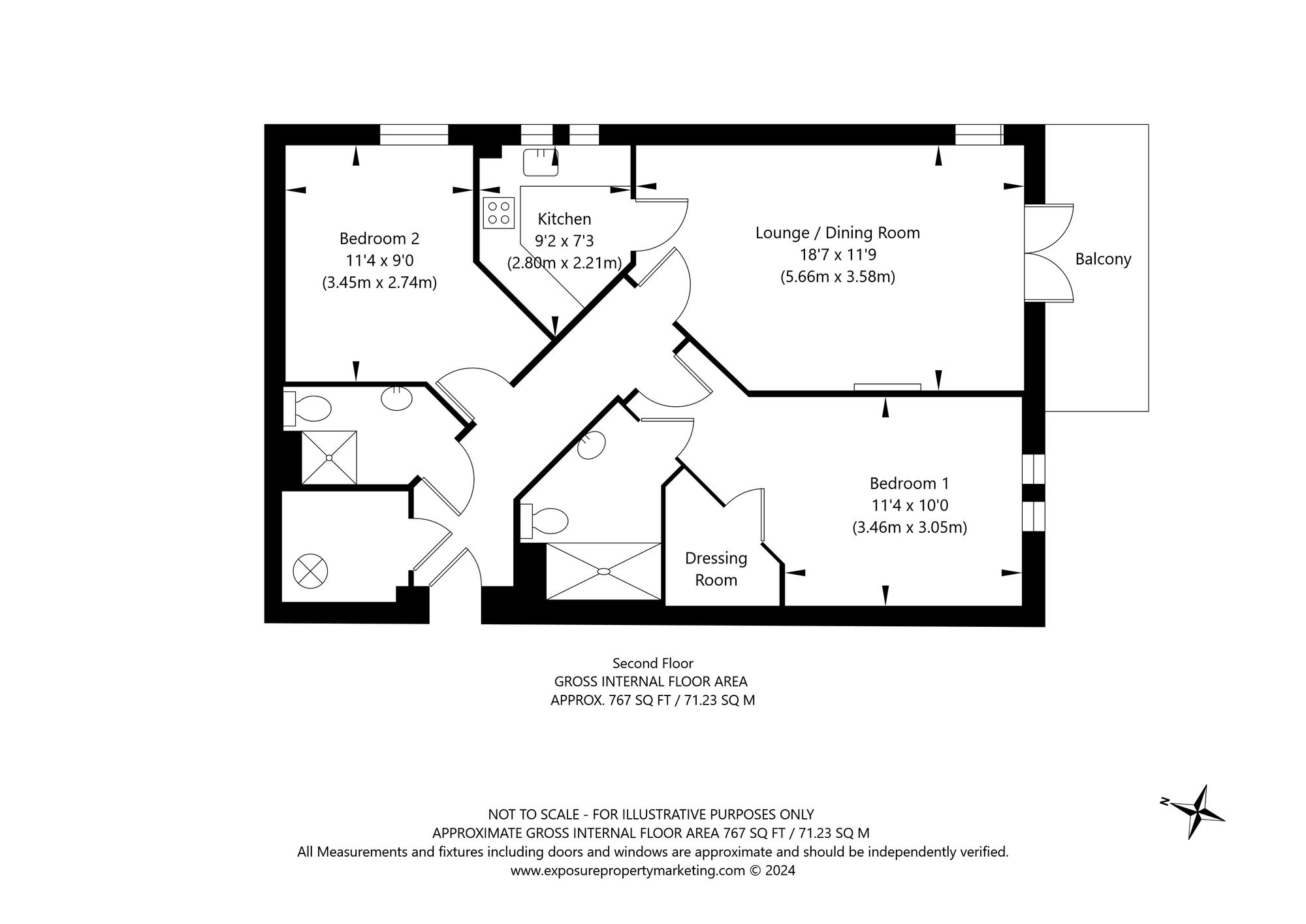 2 bed apartment for sale in Top Lane, York - Property floorplan