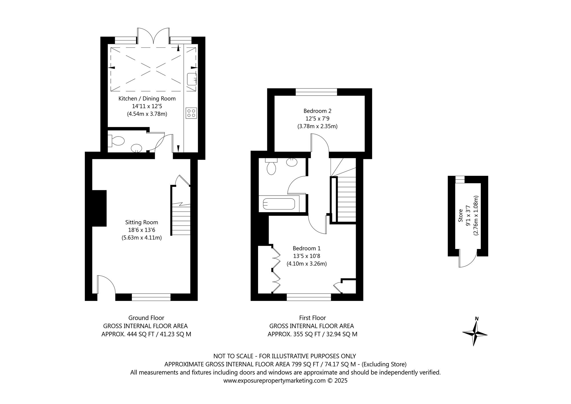 2 bed terraced cottage for sale in Church Street, York - Property floorplan