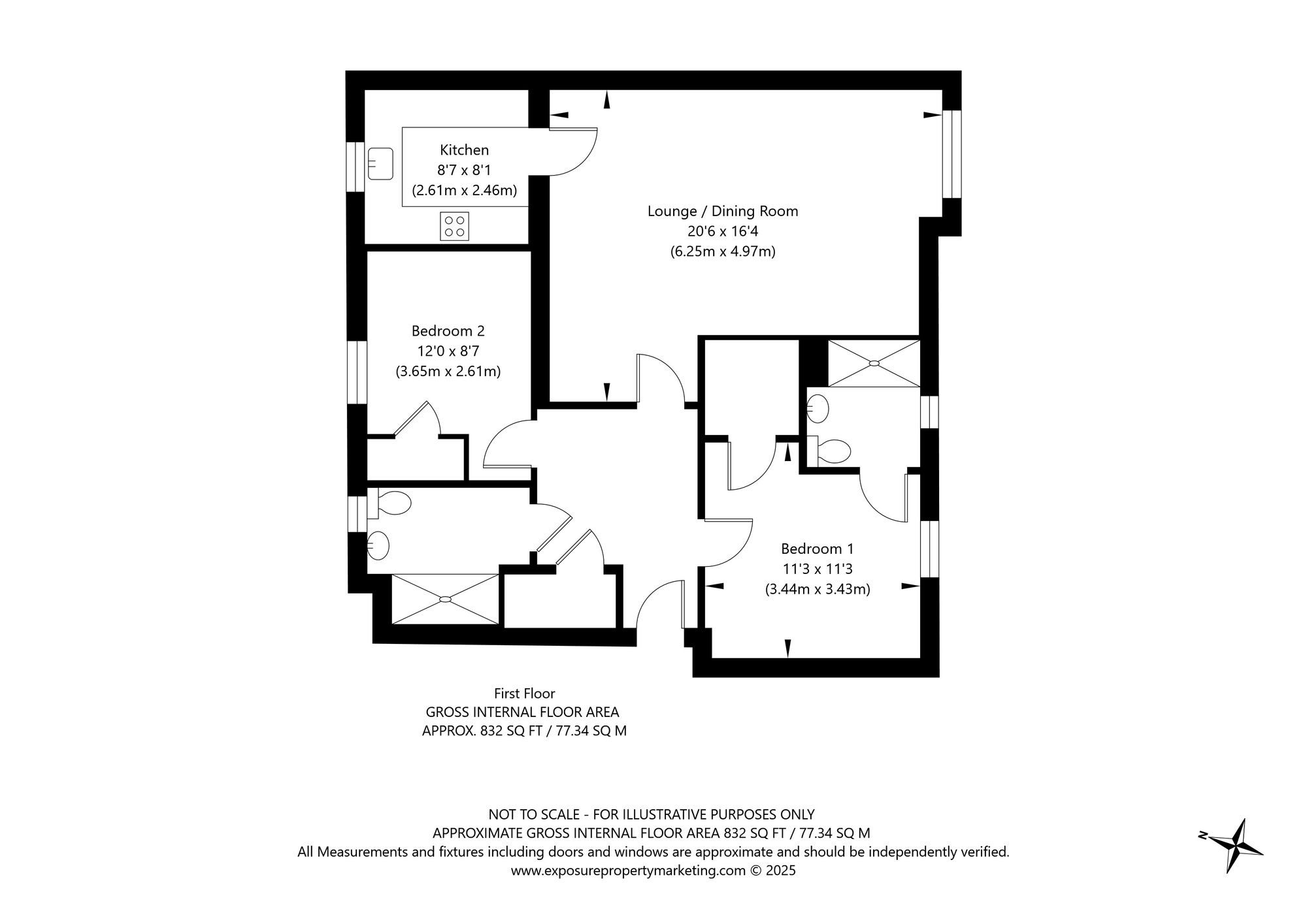 2 bed apartment for sale in Top Lane, York - Property floorplan