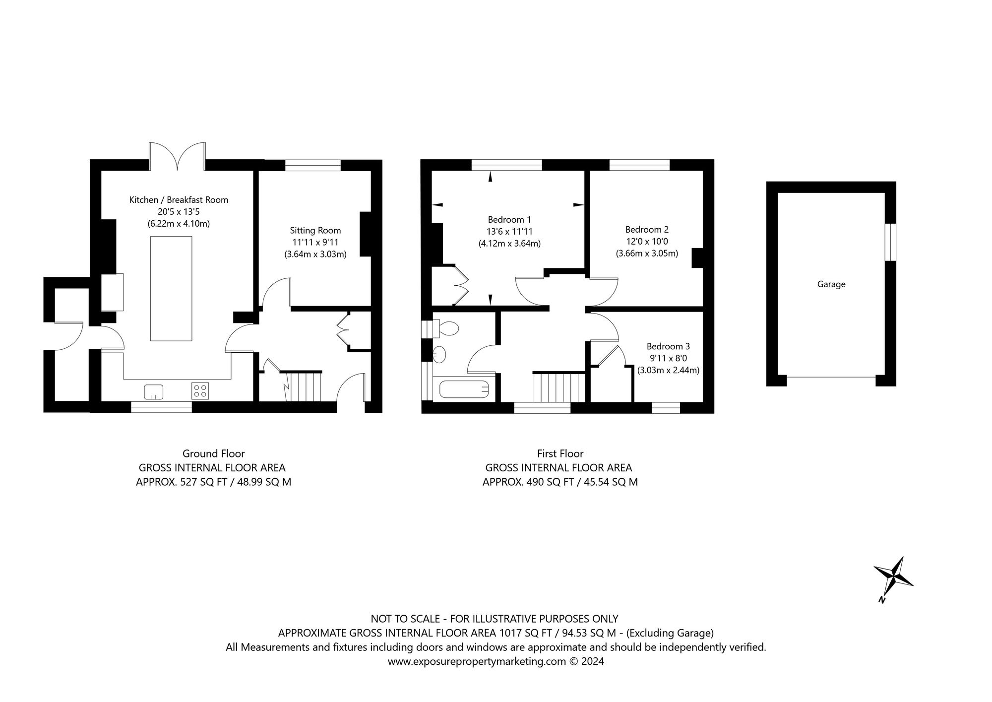 3 bed semi-detached house for sale in Queens Gardens, Tadcaster - Property floorplan