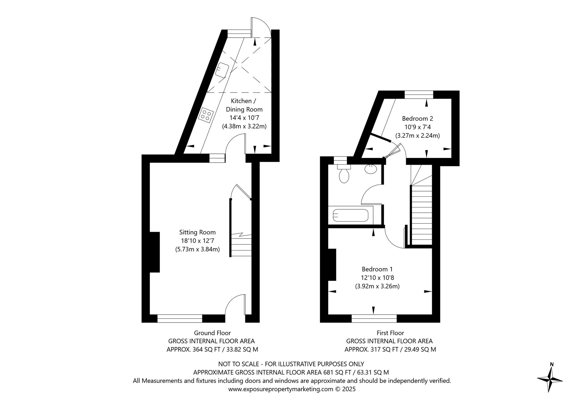 2 bed cottage for sale in Church Street, York - Property floorplan