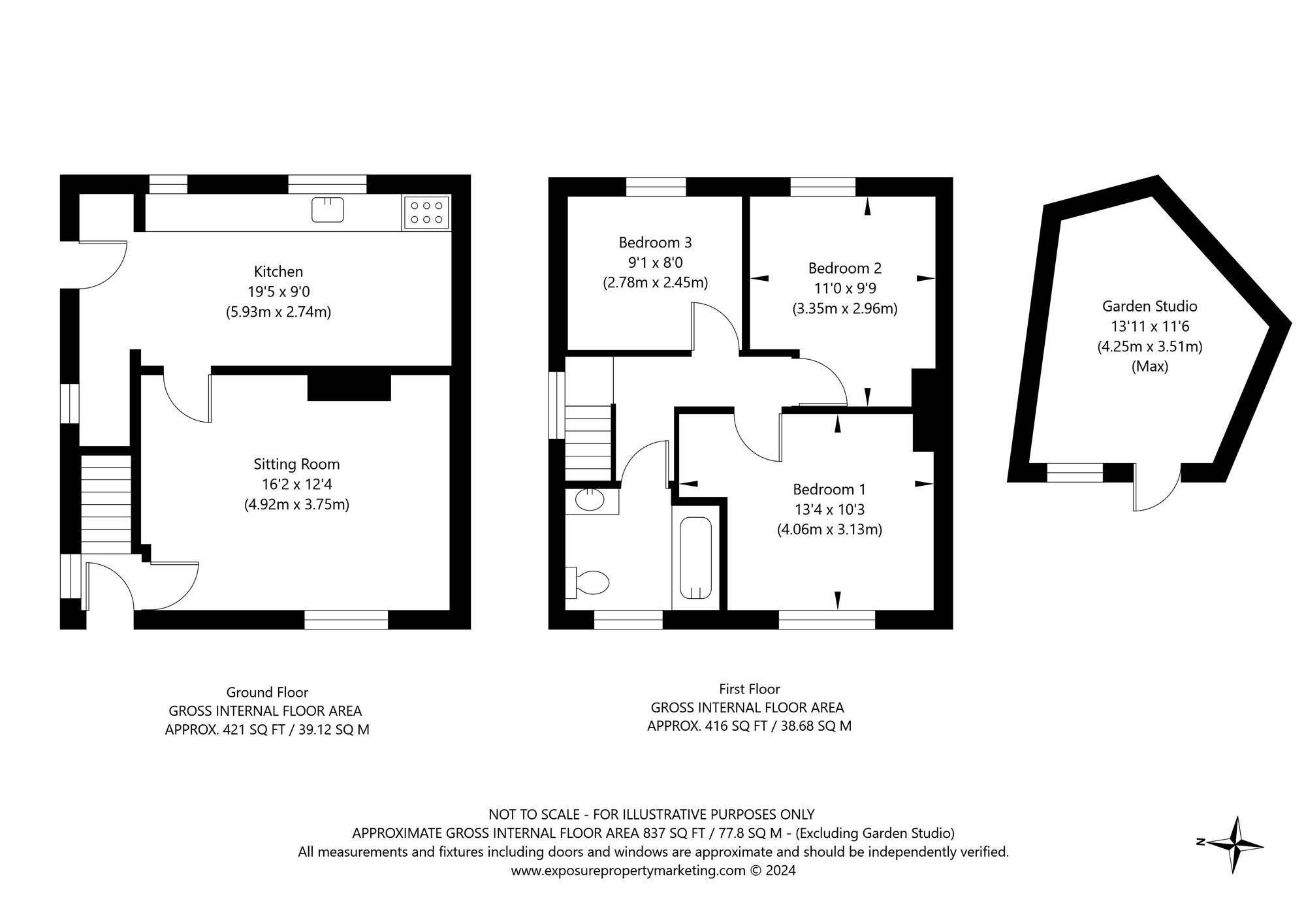 3 bed house for sale in Auster Bank Road, Tadcaster - Property floorplan