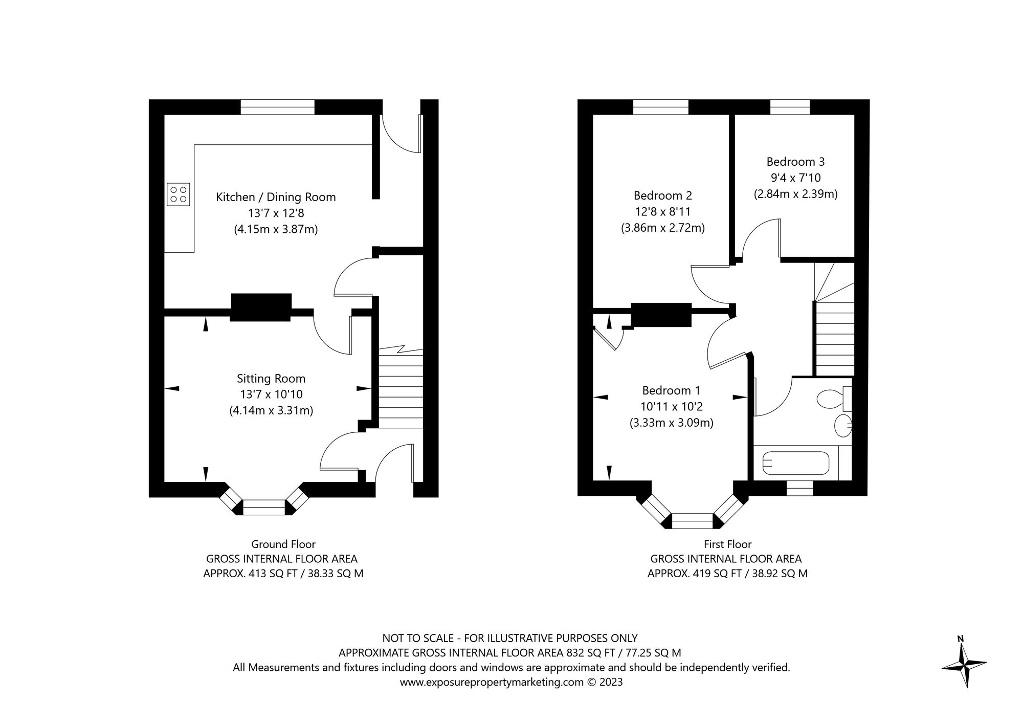 3 bed mid-terraced house for sale in Danesfort Avenue, York - Property floorplan