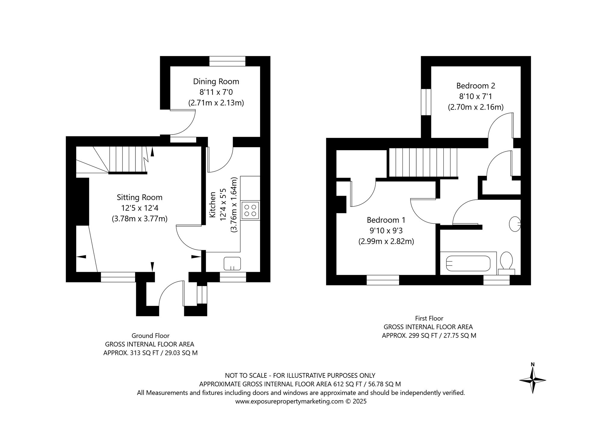 2 bed mid-terraced house for sale in Wilkinson Terrace, Tadcaster - Property floorplan