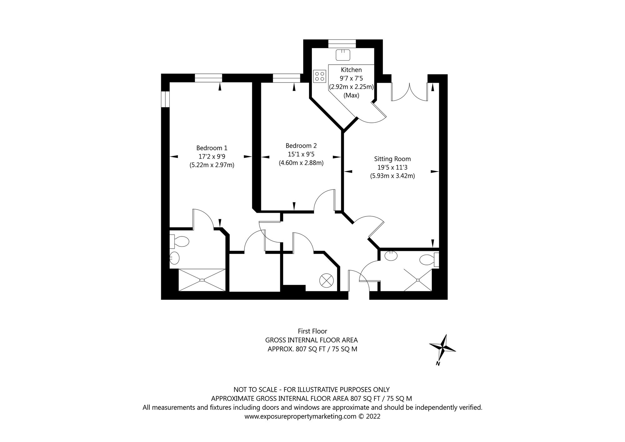 2 bed flat for sale in Top Lane, York - Property floorplan