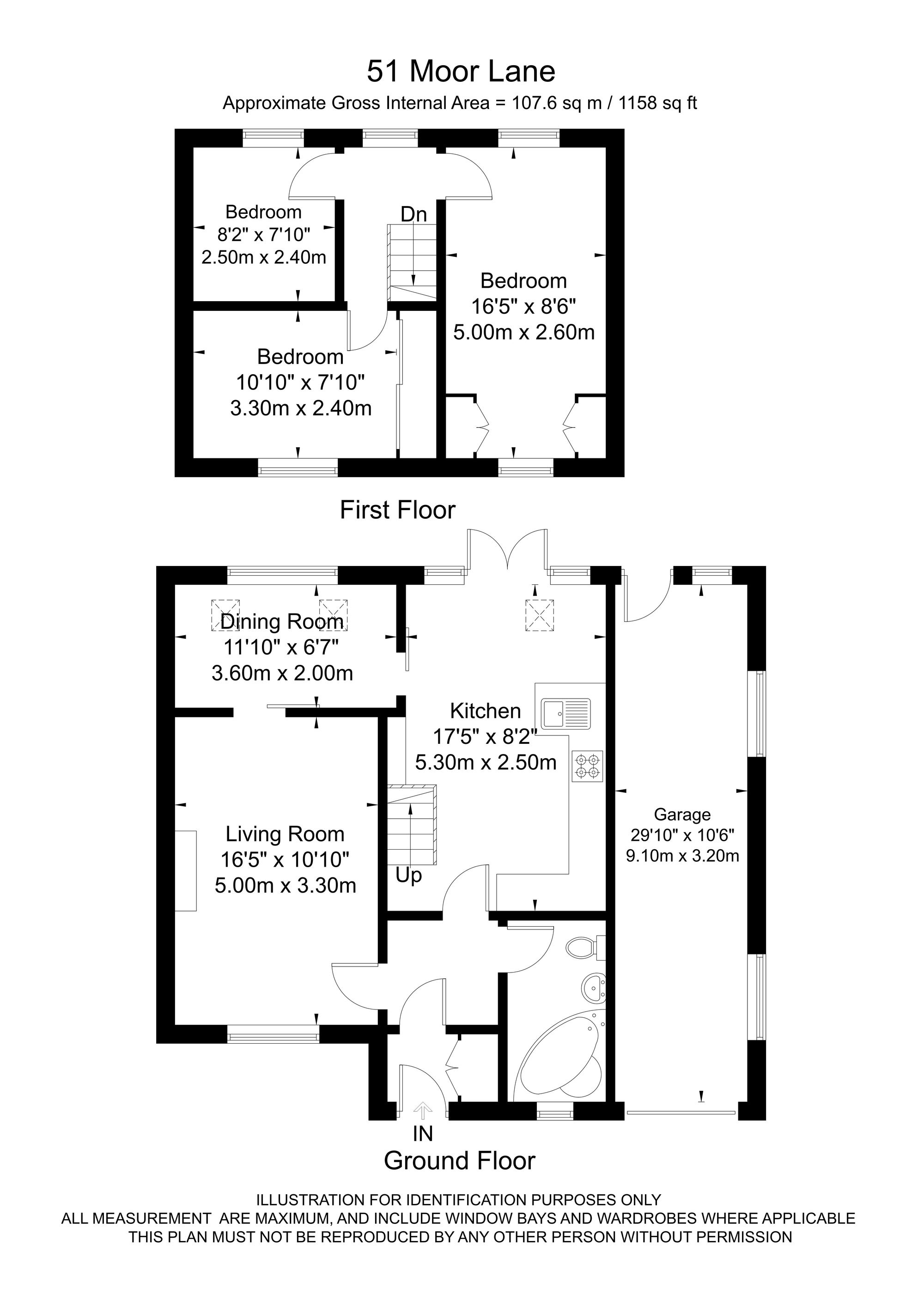 3 bed semi-detached house for sale in Moor Lane, York - Property floorplan