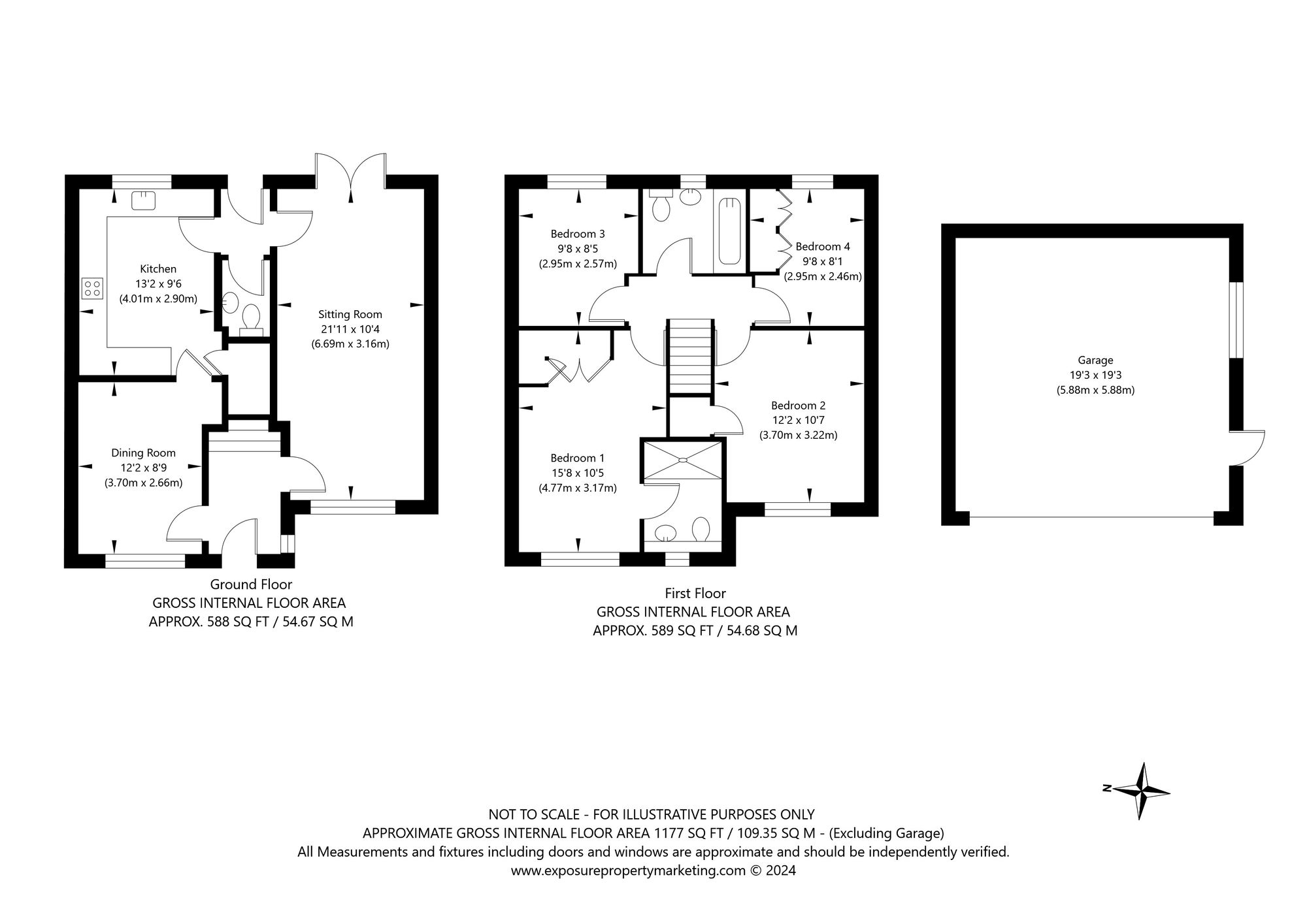 4 bed detached house for sale in Hudson Close, Tadcaster - Property floorplan