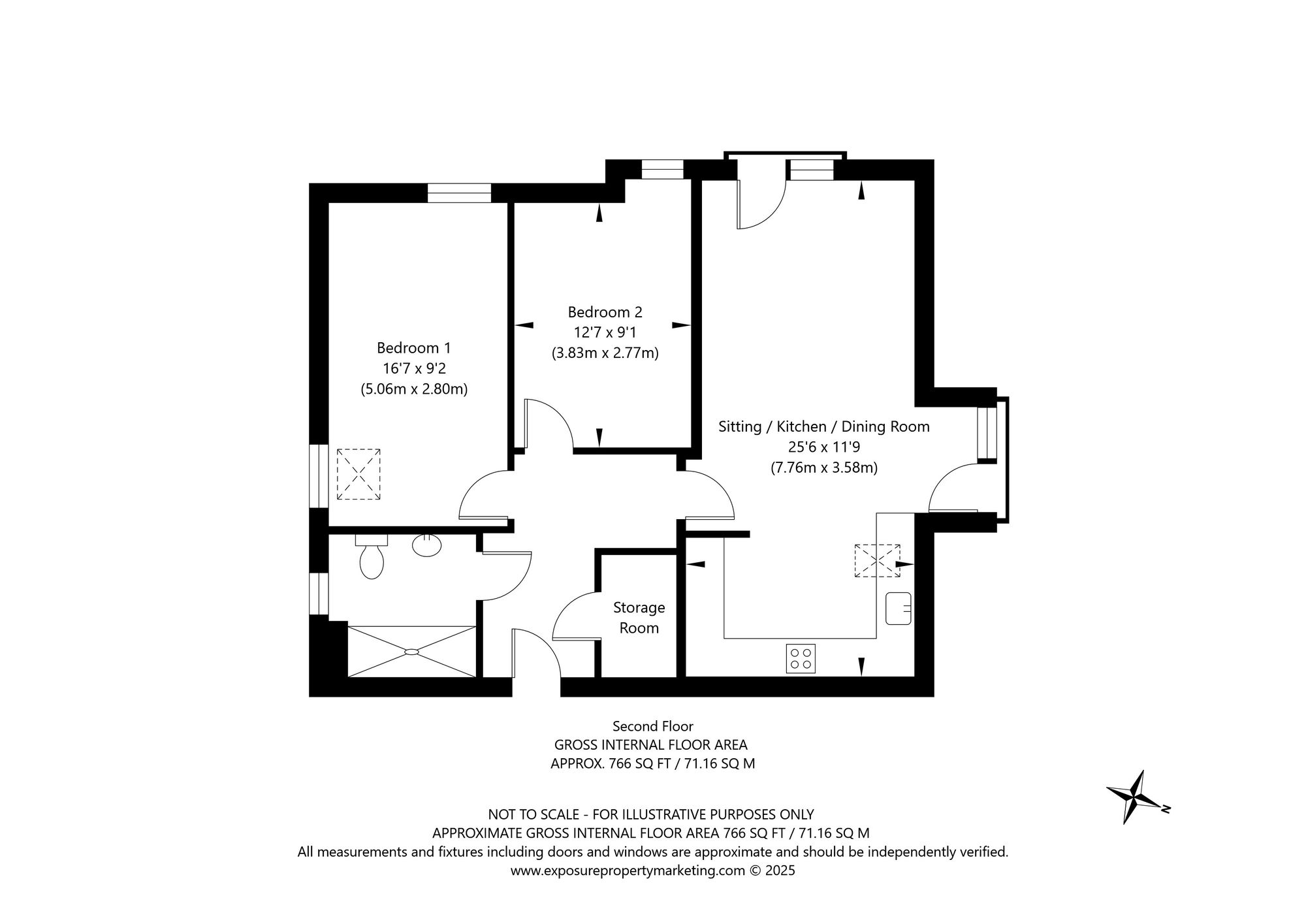 2 bed apartment for sale in Bellerby Court, York - Property floorplan