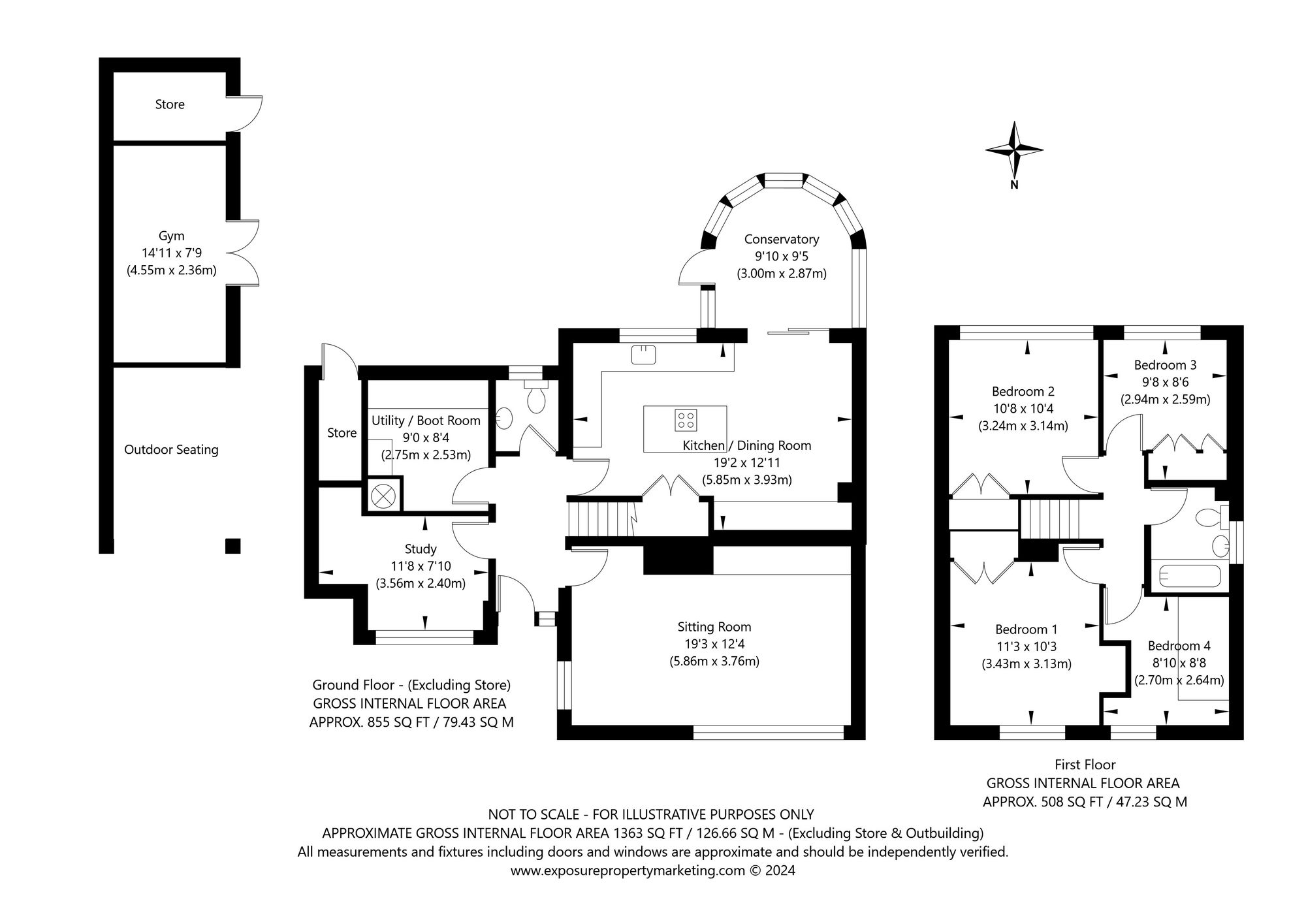 4 bed detached house for sale in Northfield Way, York - Property floorplan