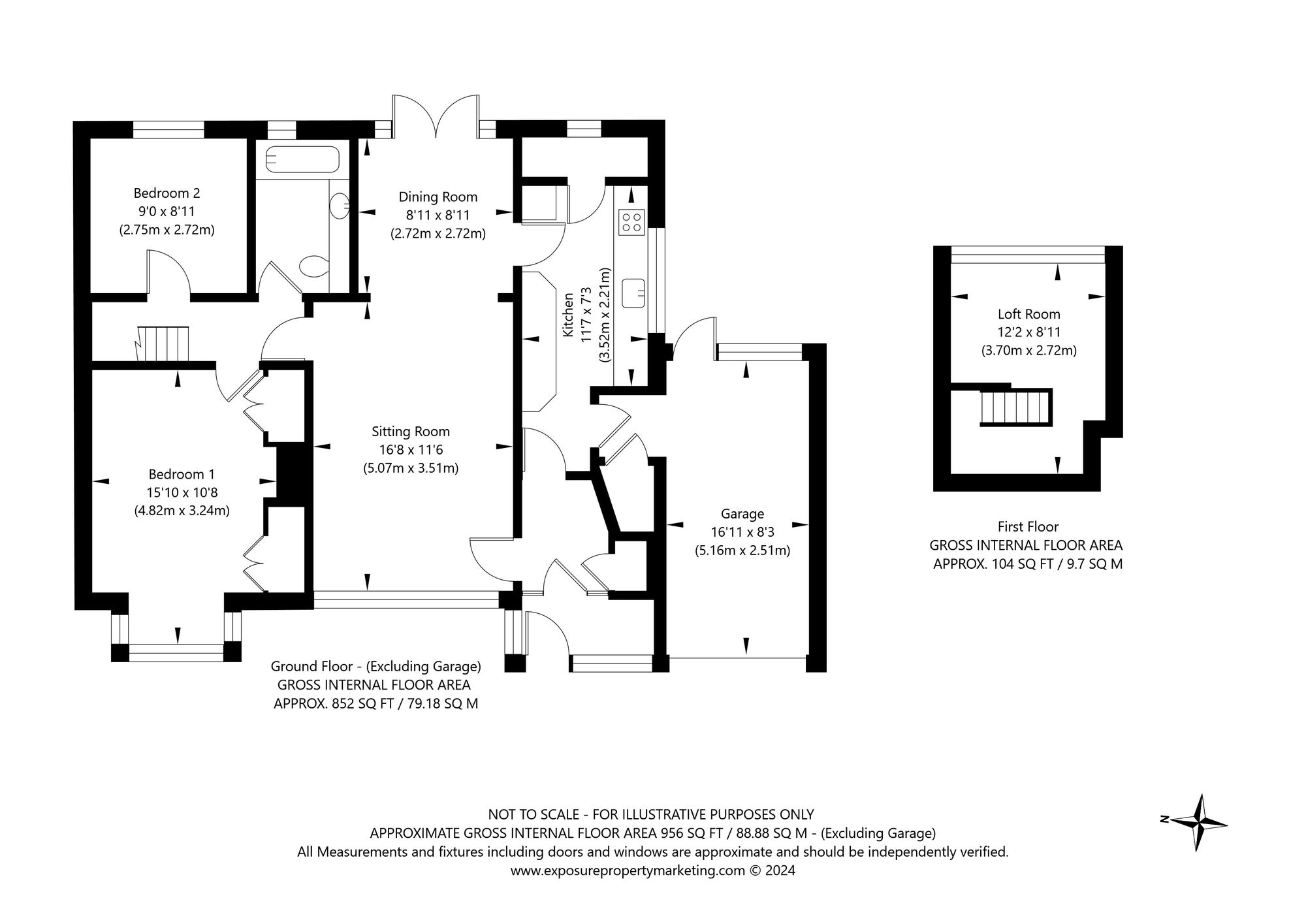 2 bed semi-detached bungalow for sale in Horseman Lane, York - Property floorplan