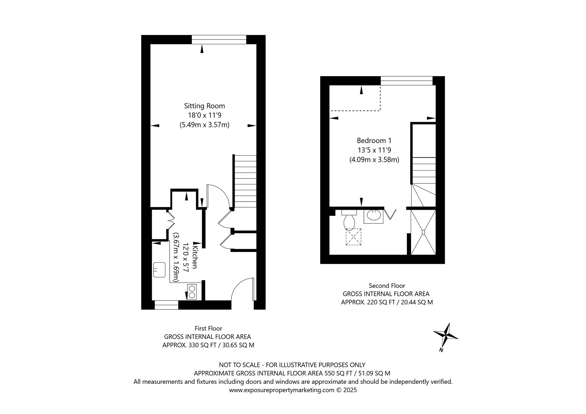 1 bed maisonette for sale in Peel Close, York - Property floorplan