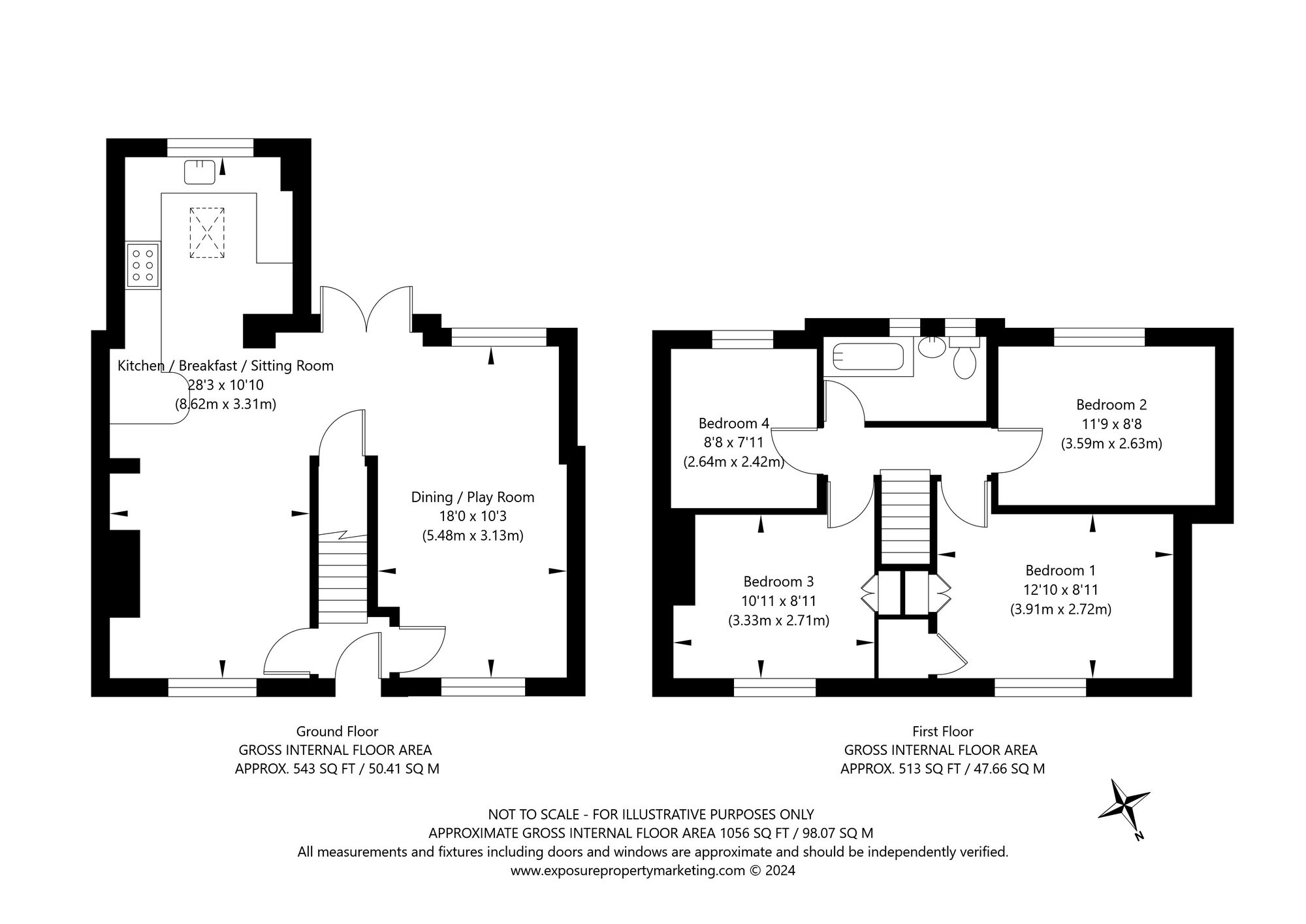 4 bed house for sale in Grange Avenue, Tadcaster - Property floorplan