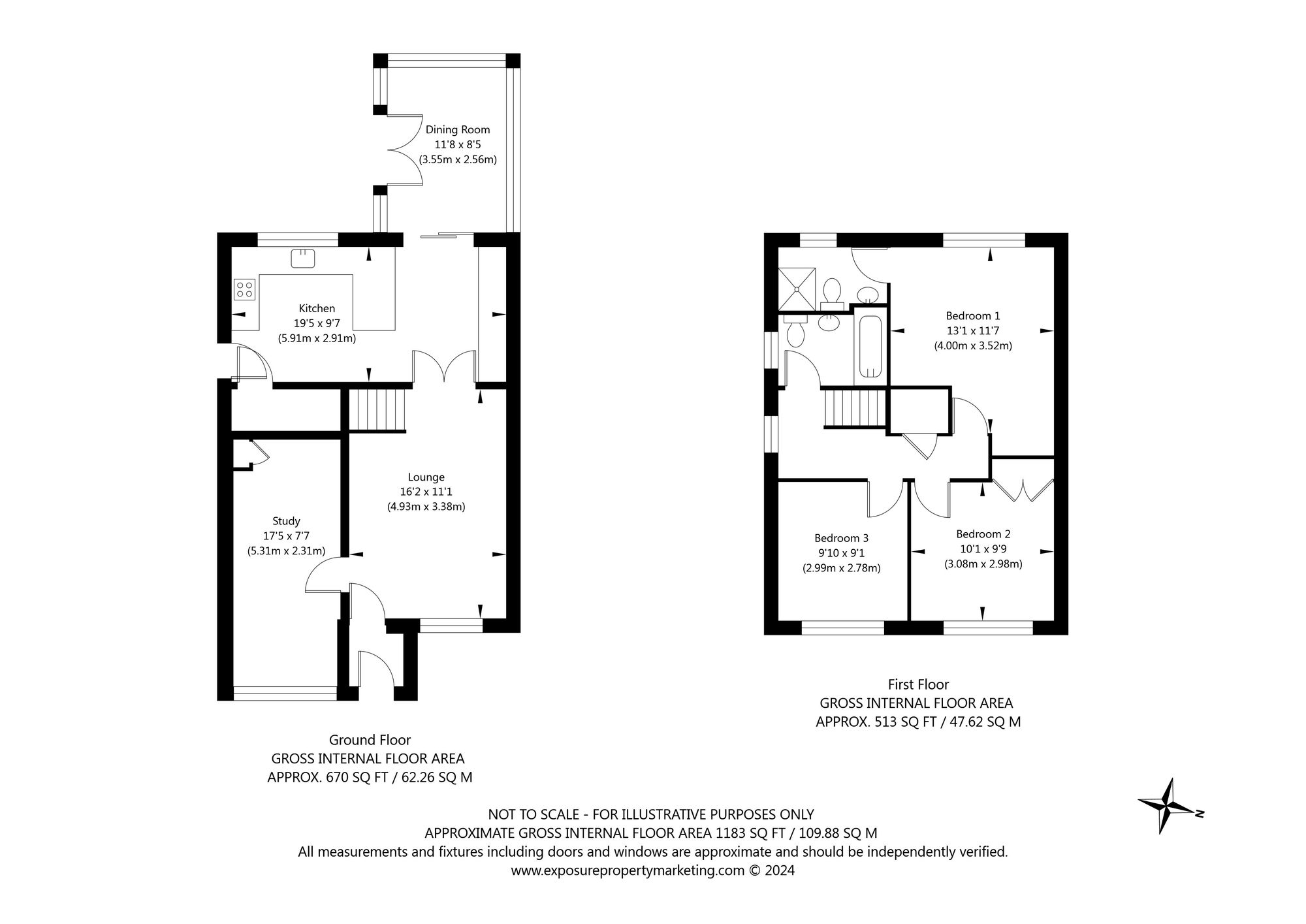 3 bed detached house for sale in Cairnborrow, York - Property floorplan