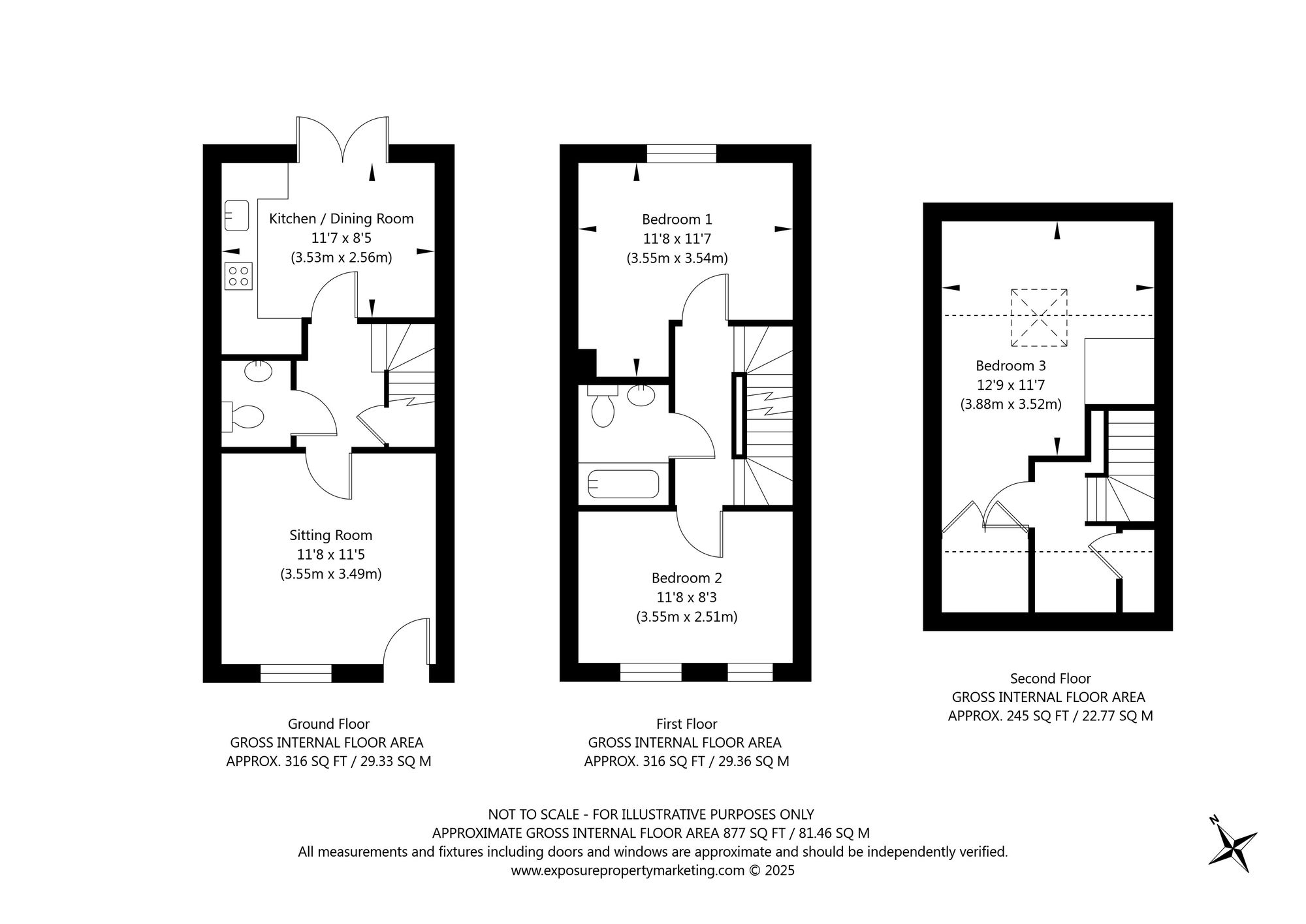 3 bed mid-terraced house for sale in Jervis Road, York - Property floorplan