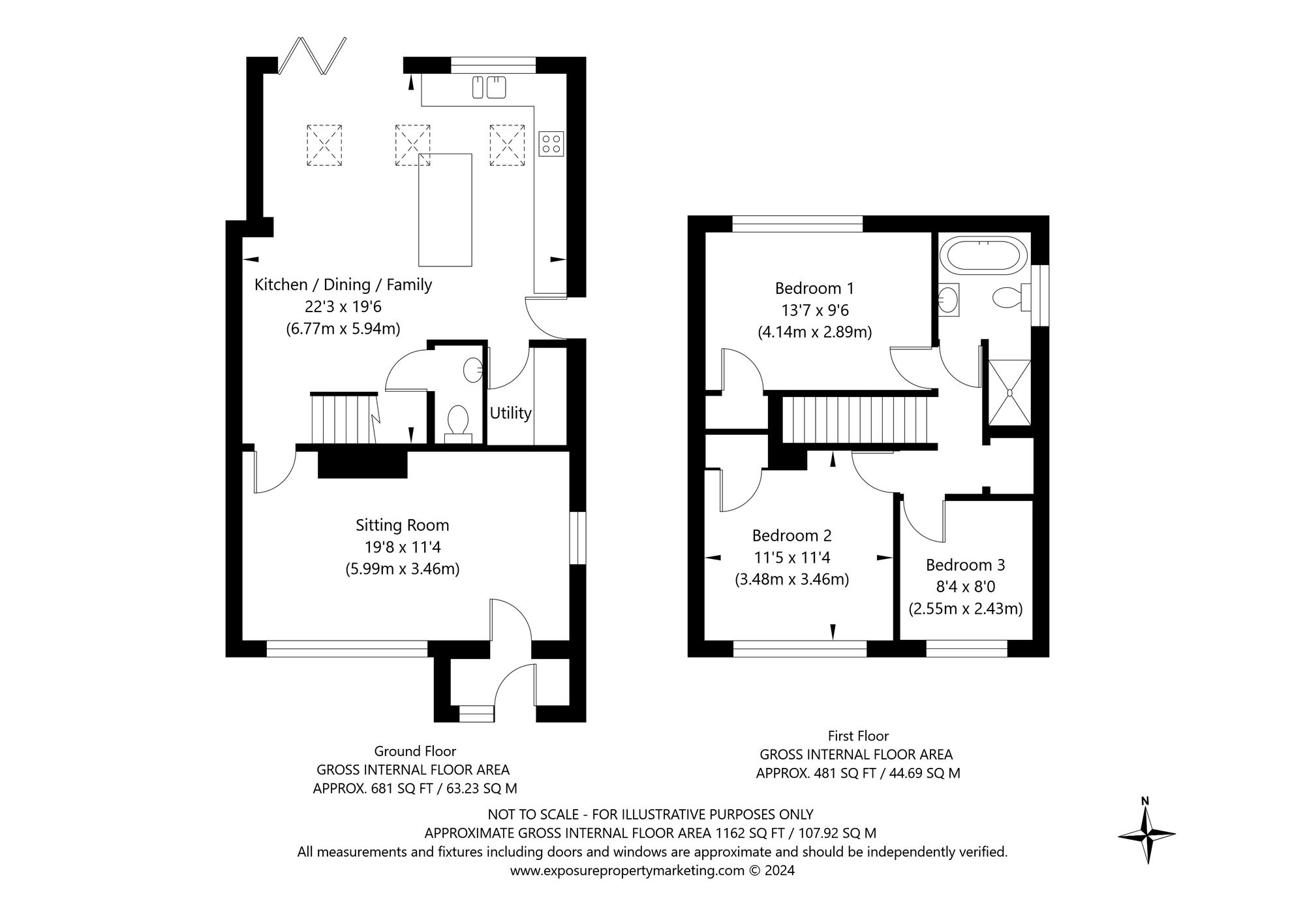 3 bed semi-detached house for sale in Northfield Way, York - Property floorplan