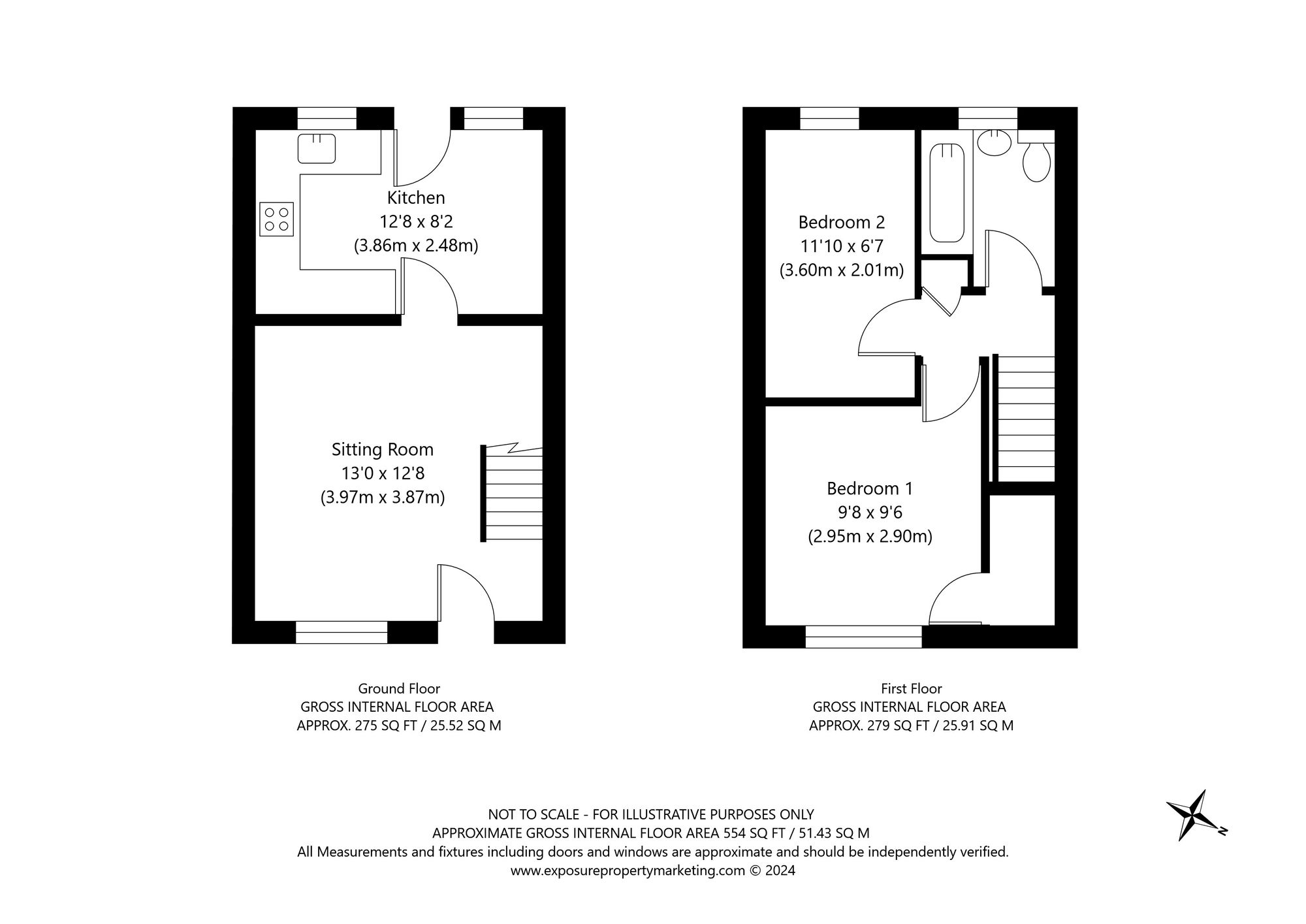 2 bed semi-detached house for sale in Fairfield Road, Tadcaster - Property floorplan