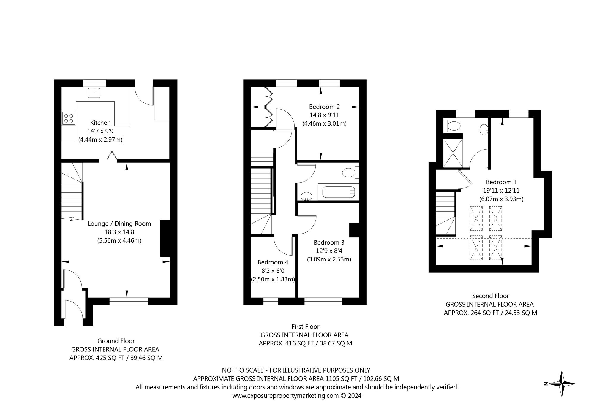 4 bed terraced house for sale in Church Fenton Lane, Tadcaster - Property floorplan