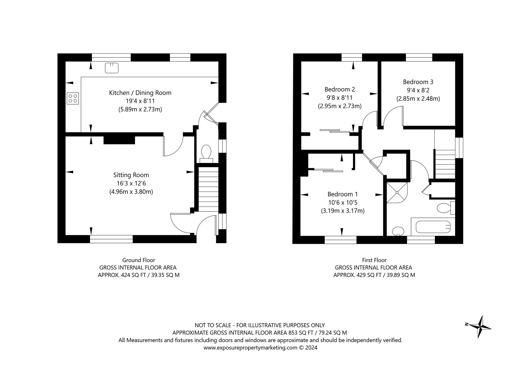 3 bed semi-detached house for sale in Auster Bank Road, Tadcaster - Property floorplan