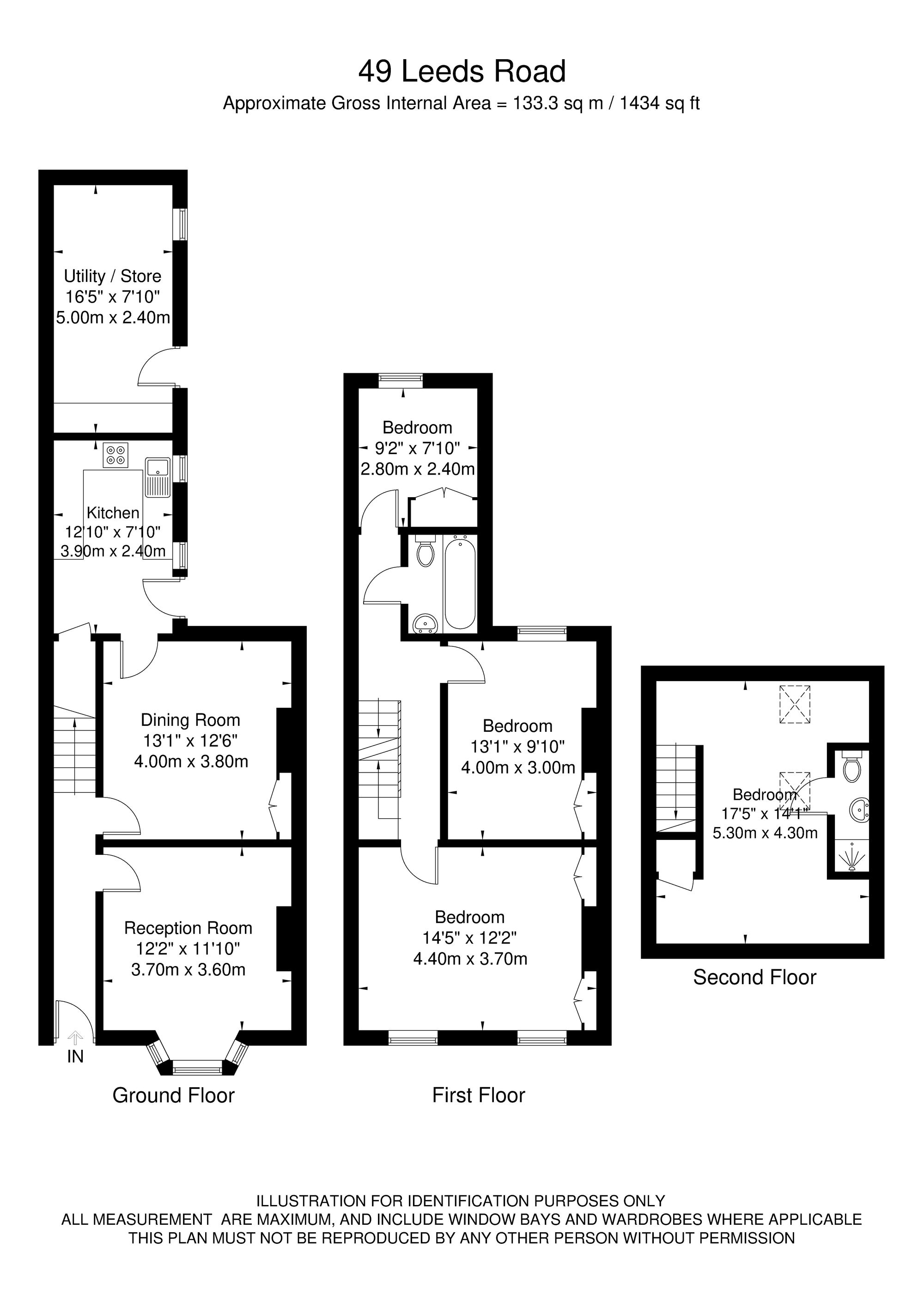 4 bed mid-terraced house for sale in Leeds Road, Tadcaster - Property floorplan