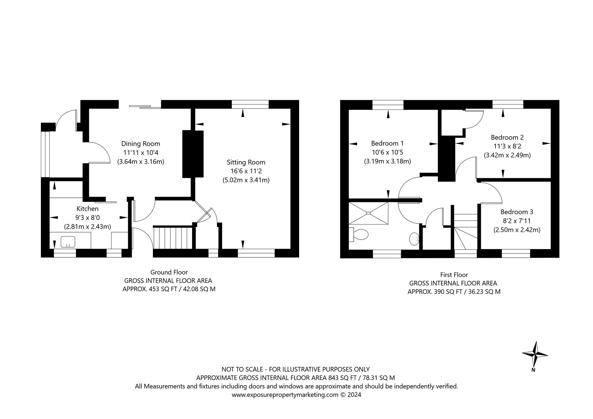 3 bed house for sale in Auster Bank Crescent, Tadcaster - Property floorplan