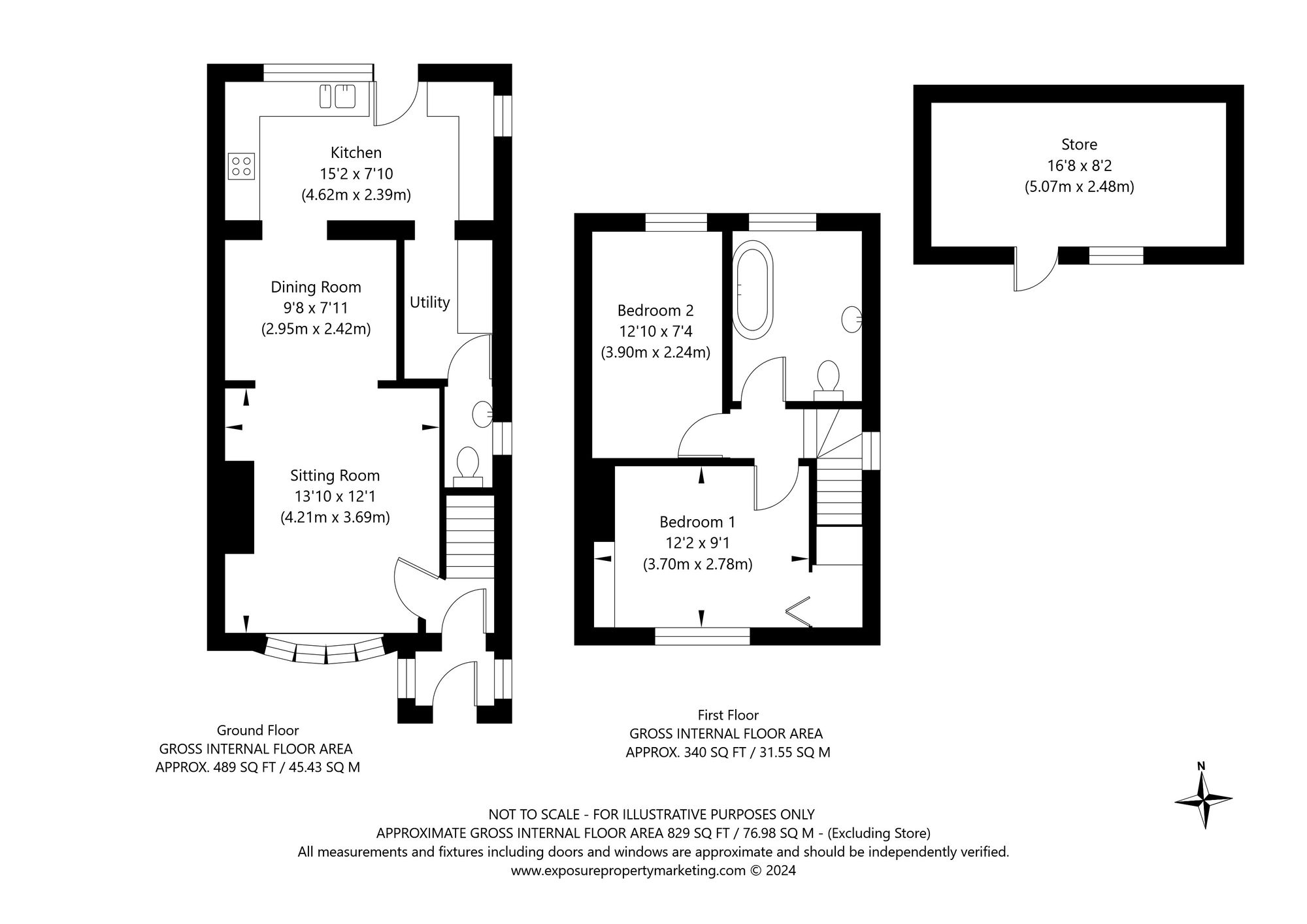 2 bed terraced house for sale in Chapel Green, York - Property floorplan