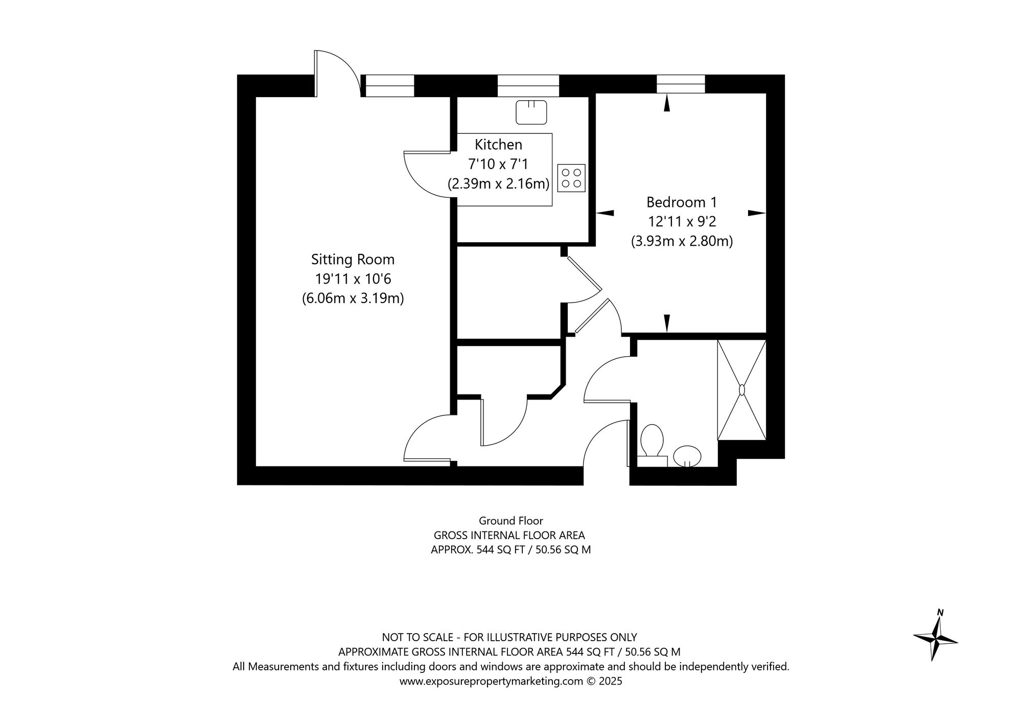 1 bed apartment for sale in Top Lane, York - Property floorplan