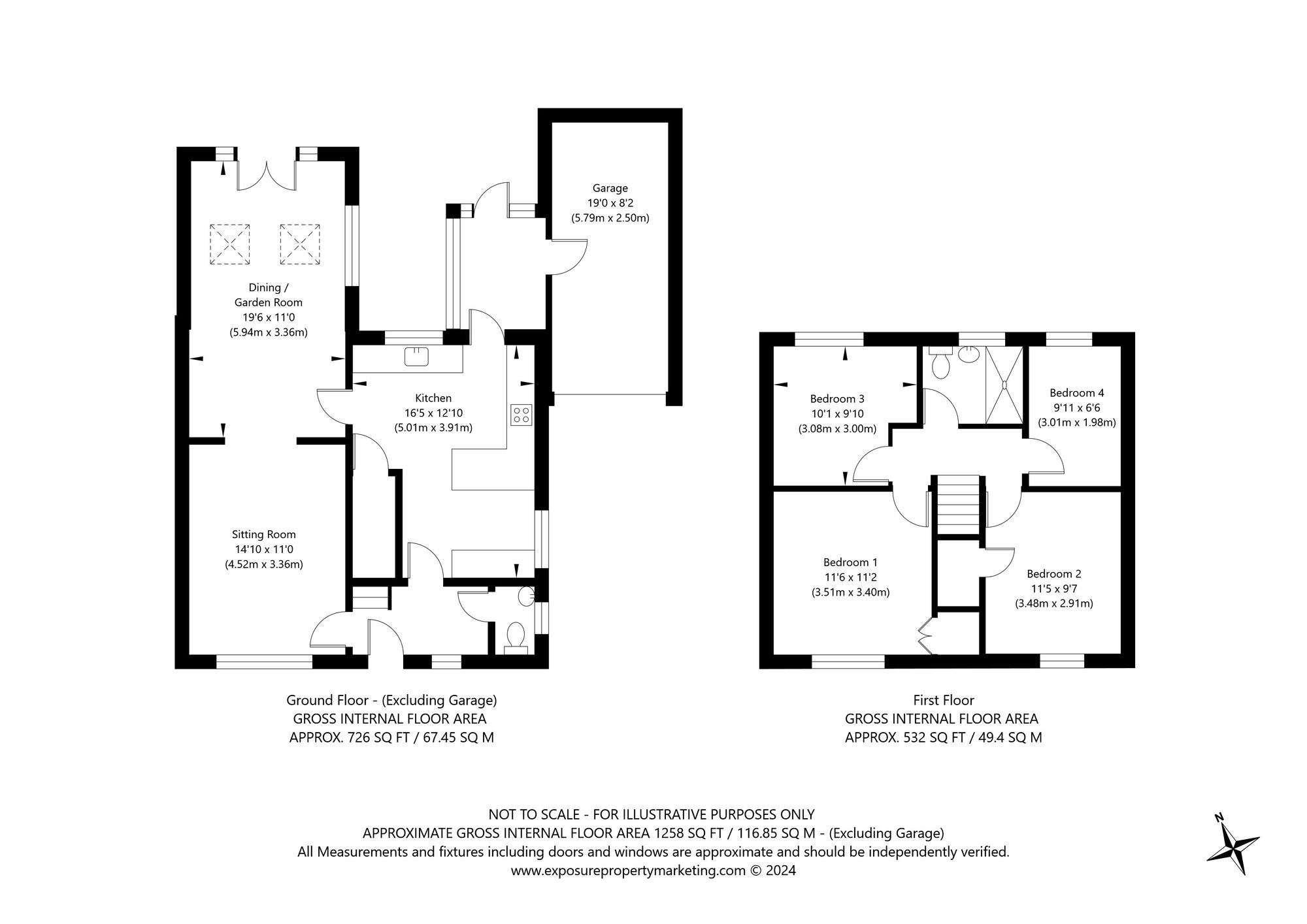 4 bed detached house for sale in Paddock Close, York - Property floorplan