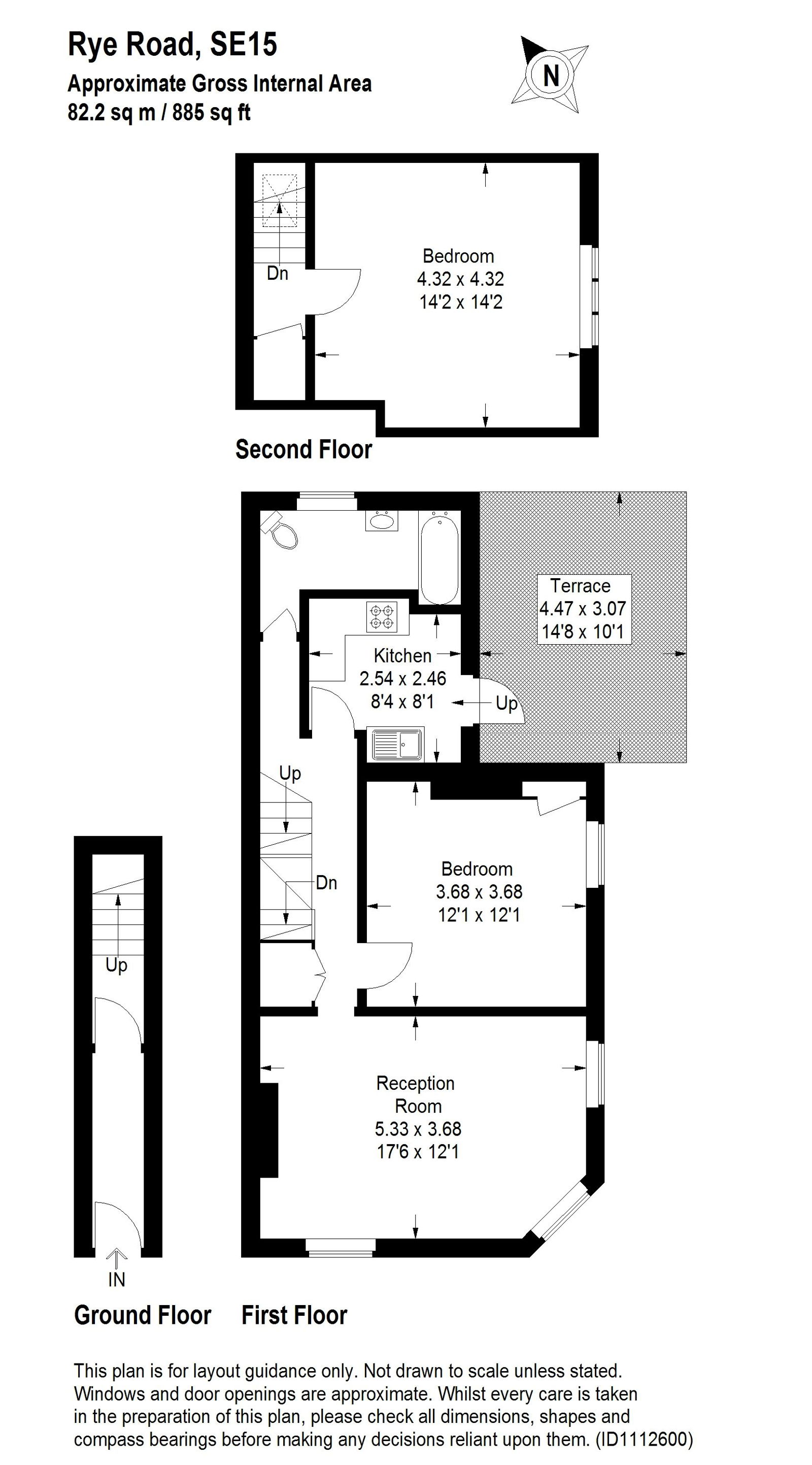 2 bed flat for sale in Rye Road, London - Property Floorplan