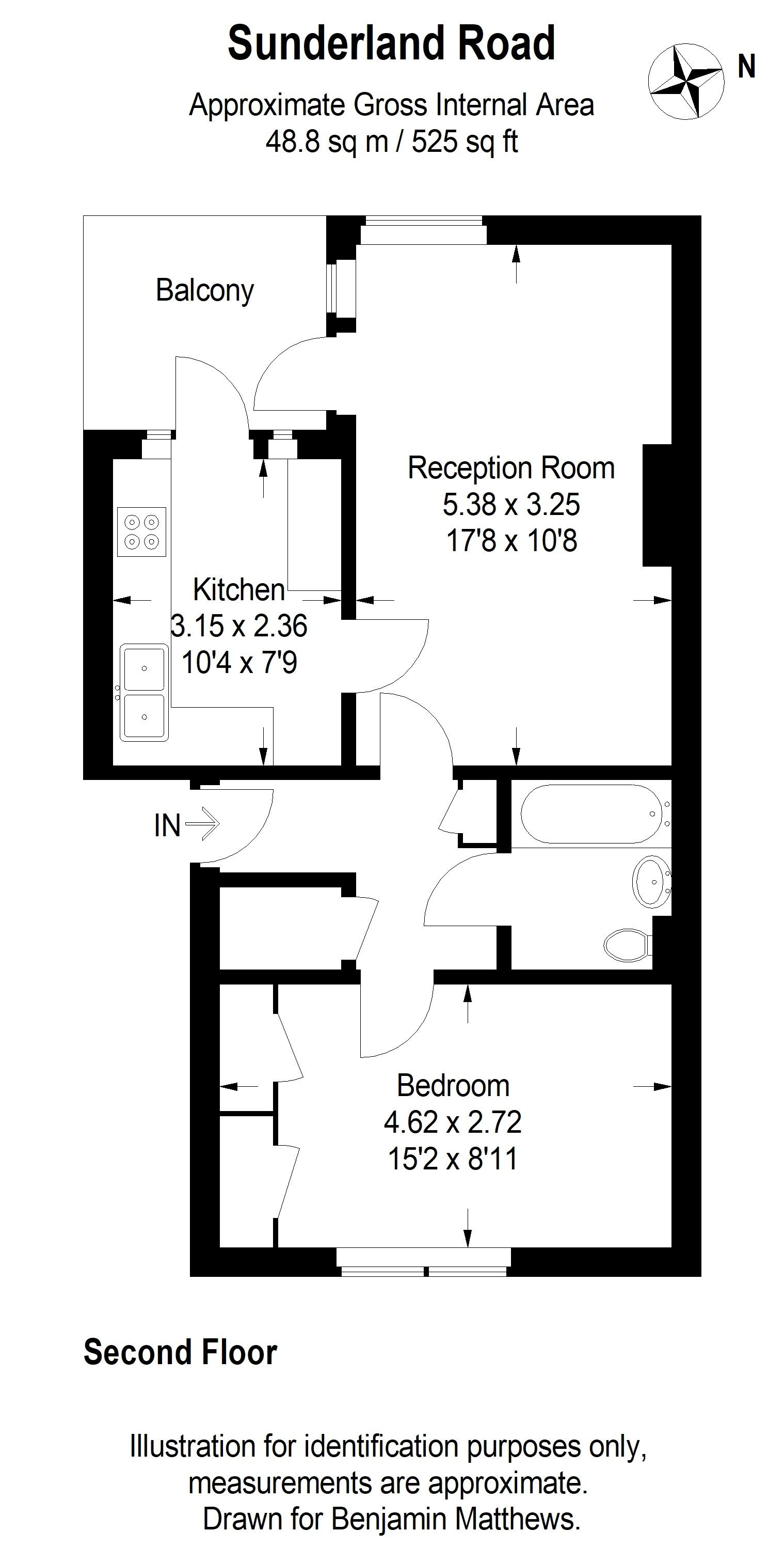 1 bed flat for sale in Sunderland Road, London - Property Floorplan