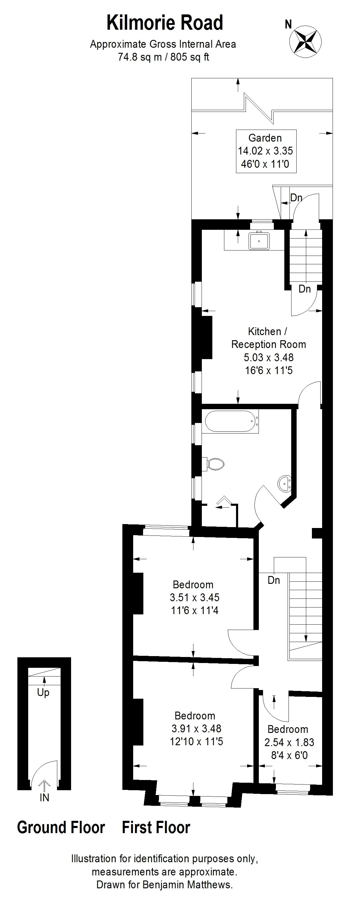 3 bed flat for sale in Kilmorie Road, London - Property Floorplan