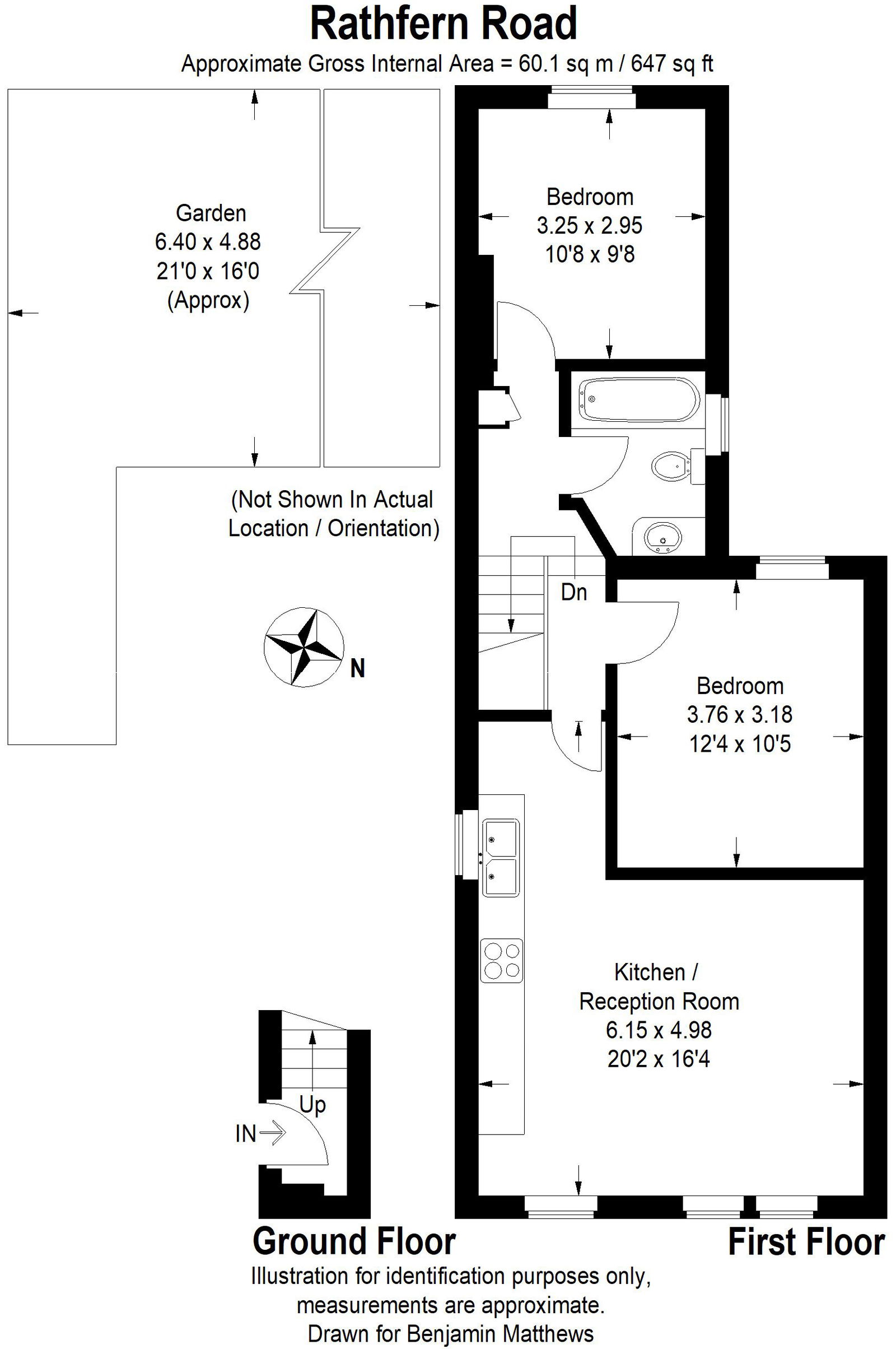 2 bed flat for sale in Rathfern Road, London - Property Floorplan